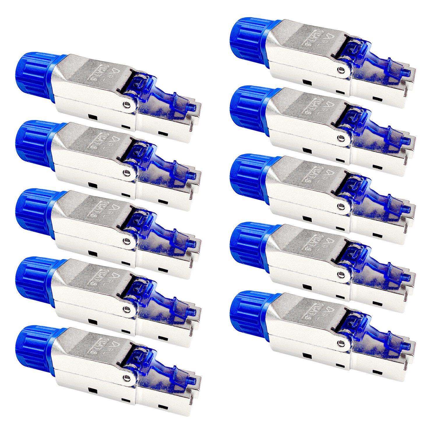 ARLI Netzwerkstecker Netzwerk-Adapter RJ45, 10x Netzwerkstecker RJ45 Stecker CAT8.1 geschirmt Werkzeuglose