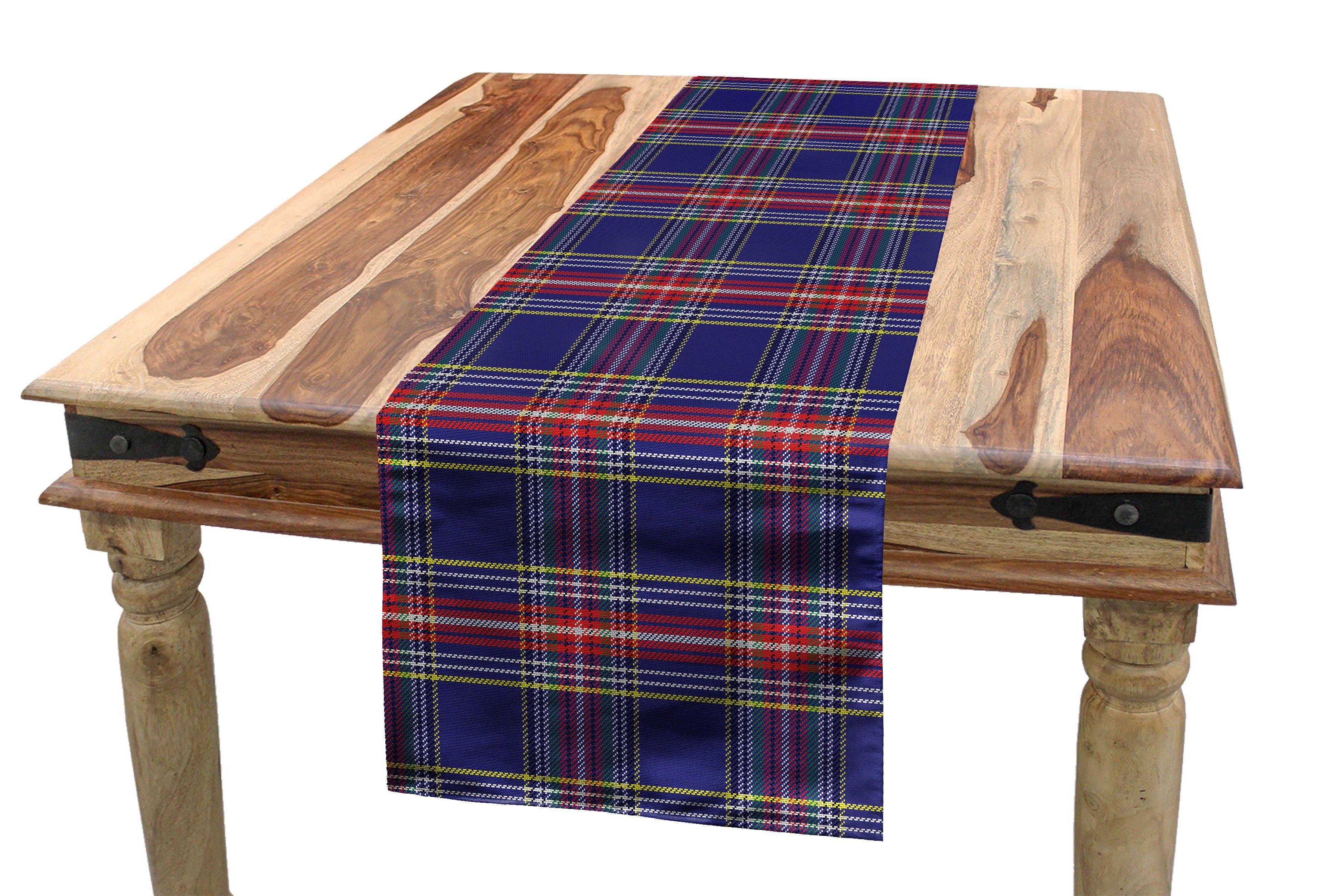 Abakuhaus Tischläufer Esszimmer Küche Rechteckiger Dekorativer Tischläufer, Plaid Scottish Country Style