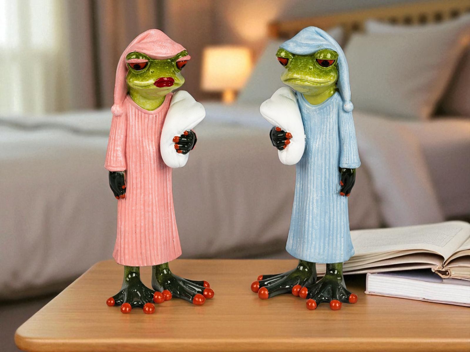 formano Sammelfigur 2er Set Frosch Figuren lustige Schlafmütze 17cm handbem günstig online kaufen