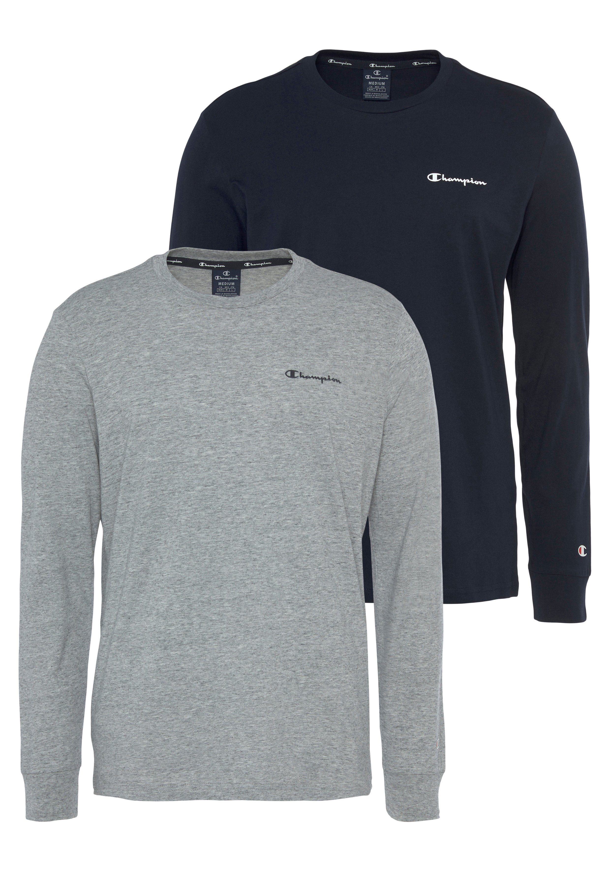Champion T-Shirt (Packung, 2er-Pack) grau/schwarz