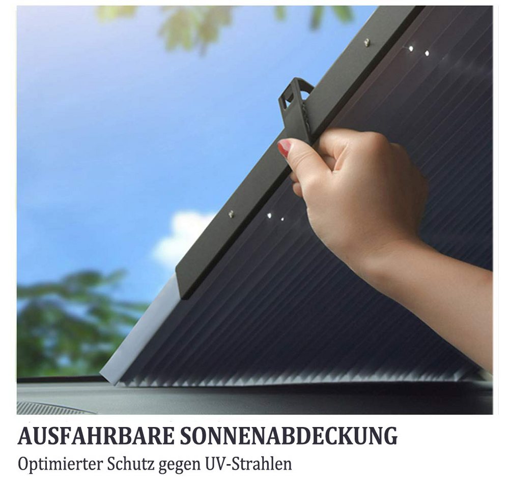 Thumbnail - Coonoor Autosonnenschutz Ausziehbare Auto-Sonnenblende, faltbare Sonnenblende, UV-Schutz und Hitzeschutz, Auto-Jalousie ...