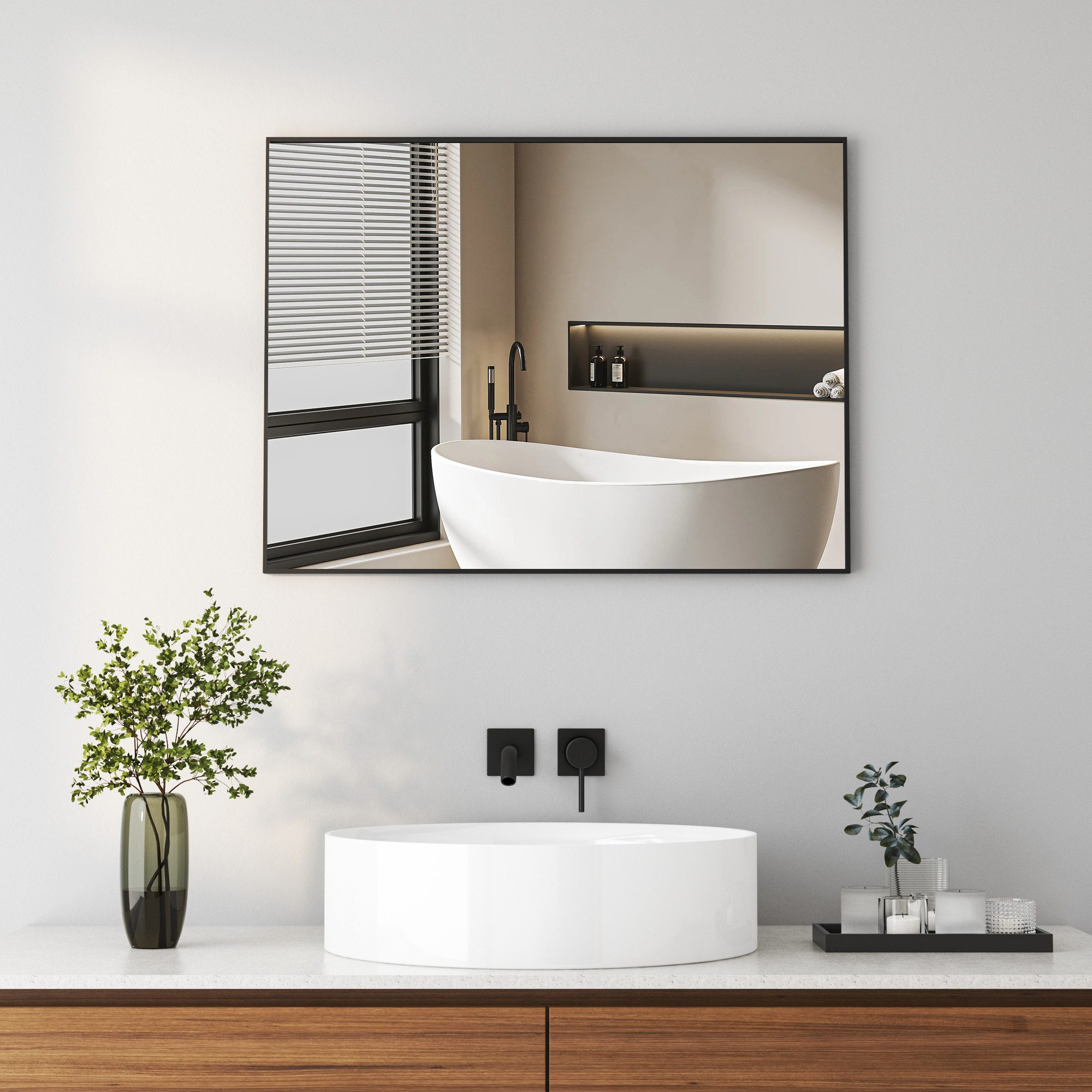 Hopibath Wandspiegel für Schlafzimmer Spiegel Eckig günstig online kaufen