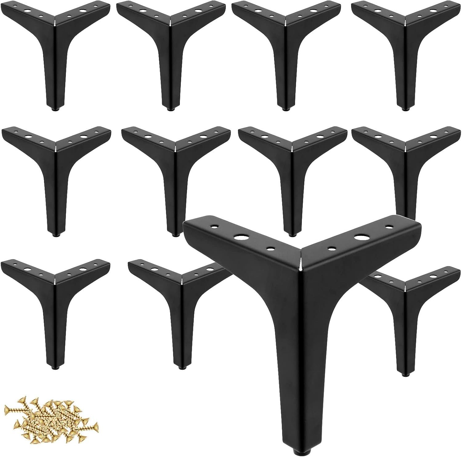 QUBEBU Möbelfuß 8X Möbelfüße Schrankfuß Füße Sockelfüße Sofafuß Möbelbeine Schwarz, (belastbar bis 800 kg, H: 10 cm / 13 cm / 15 cm / 17 cm., Metall Möbelbeine Möbelfüße Sofa Beine Möbelfüsse Schrankfüße)