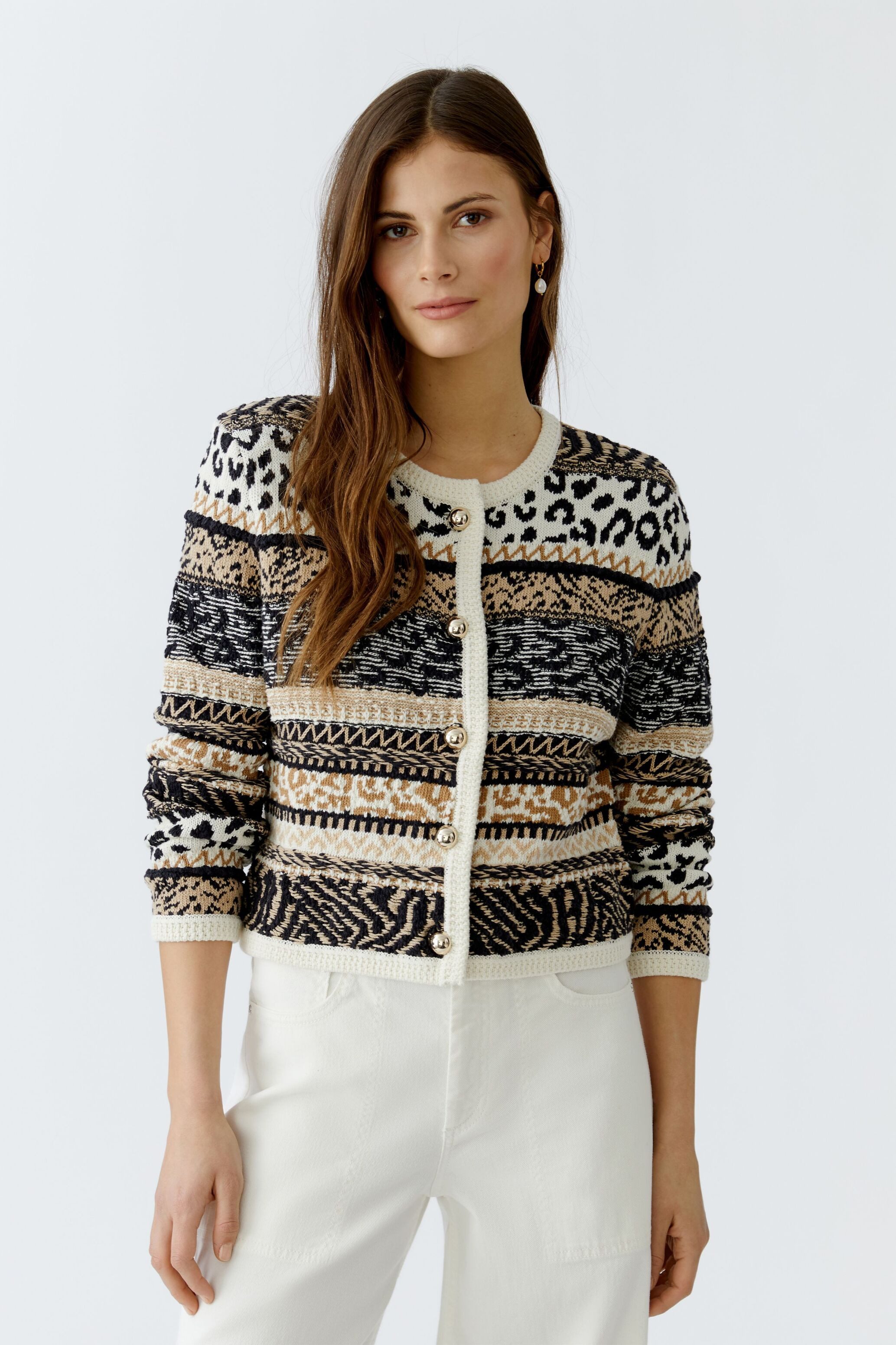 Oui Strickjacke Strickjacke reine Baumwolle günstig online kaufen