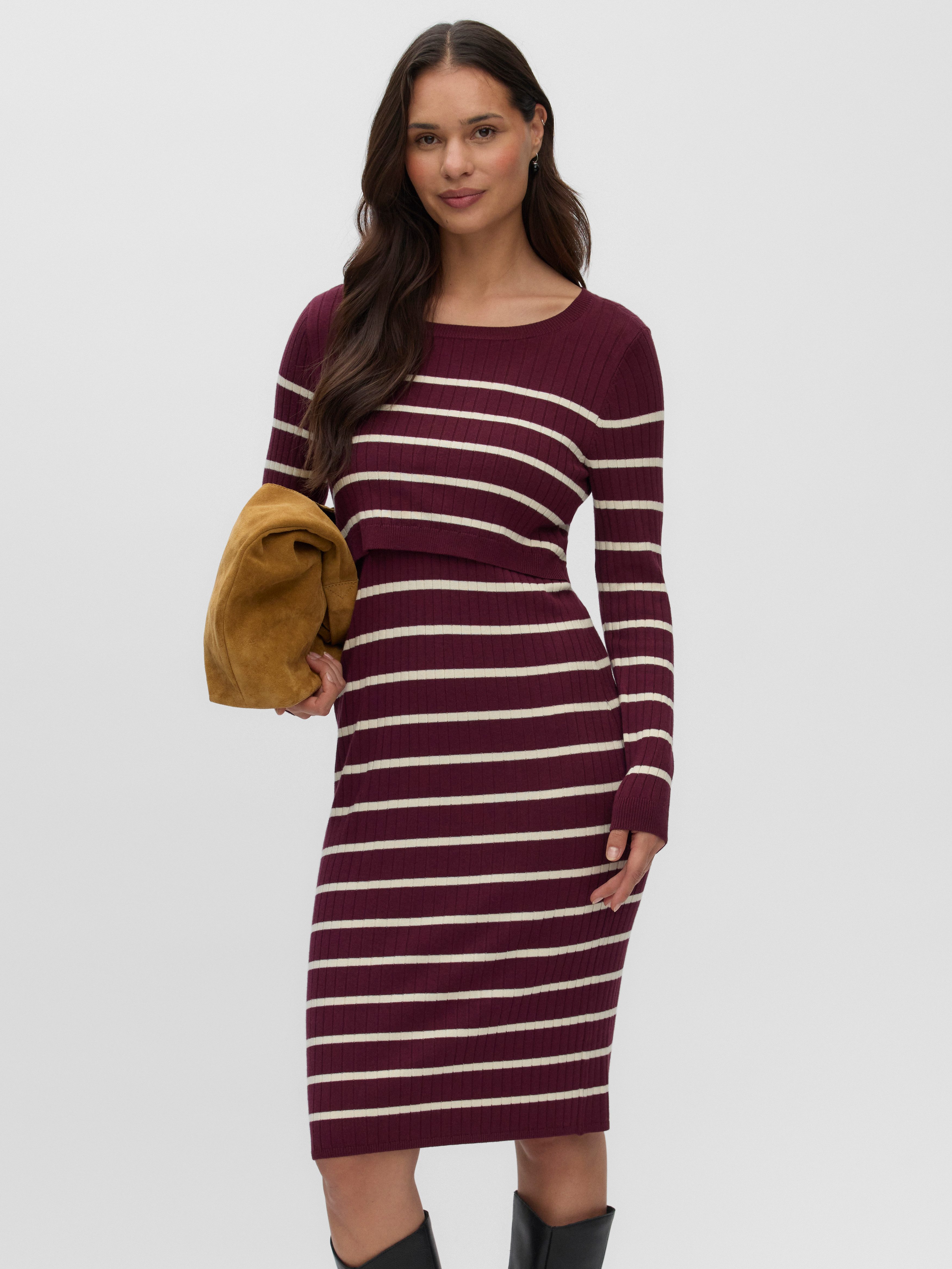 Mamalicious Umstandskleid MLNEWSIV JUNE LS UK KNIT DRESS 2F A NOOS Viskosemischung, regular fit