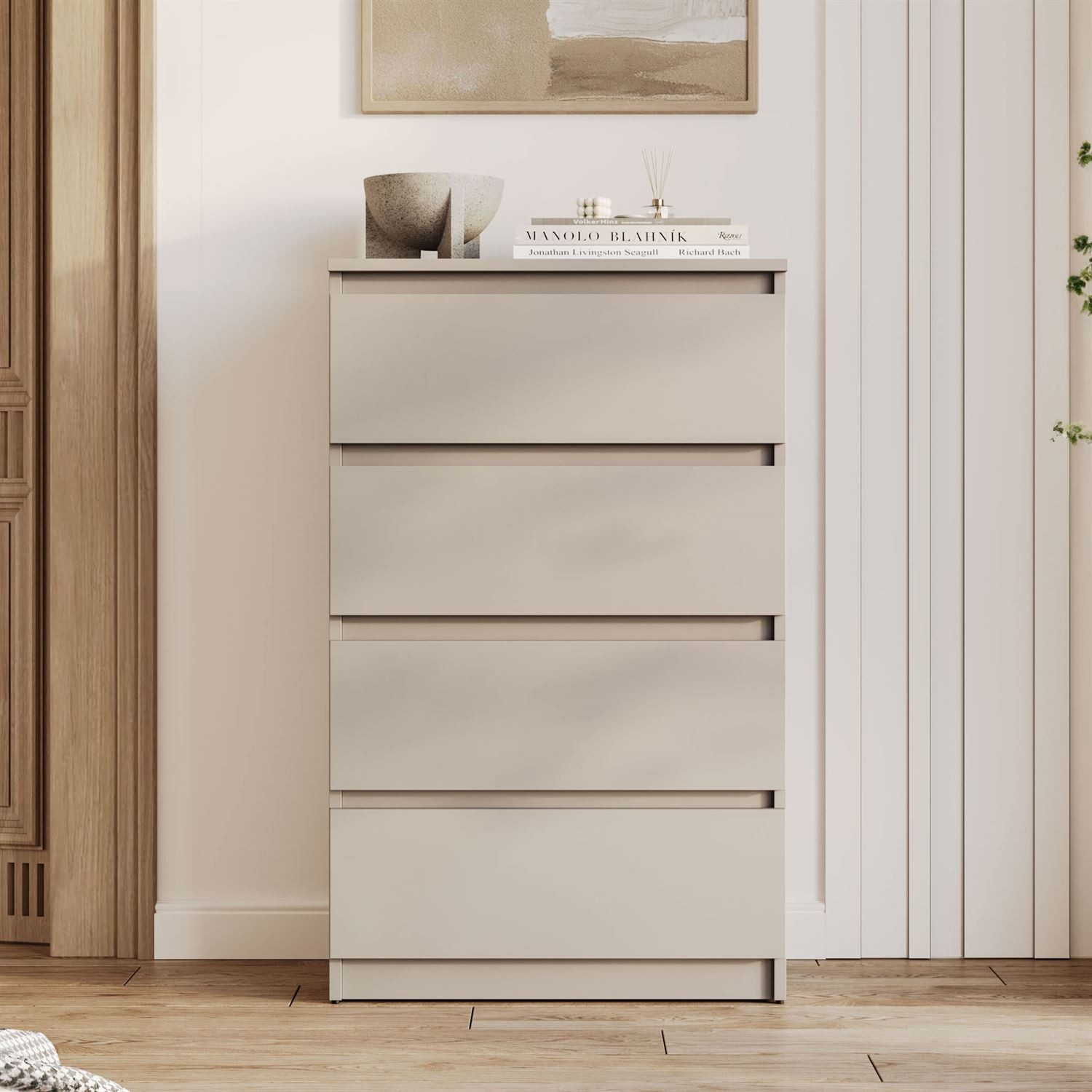 Lookway Kommode HANA M4 – elegante Kommode mit geräumigen Schubladen, Breite: 70 cm