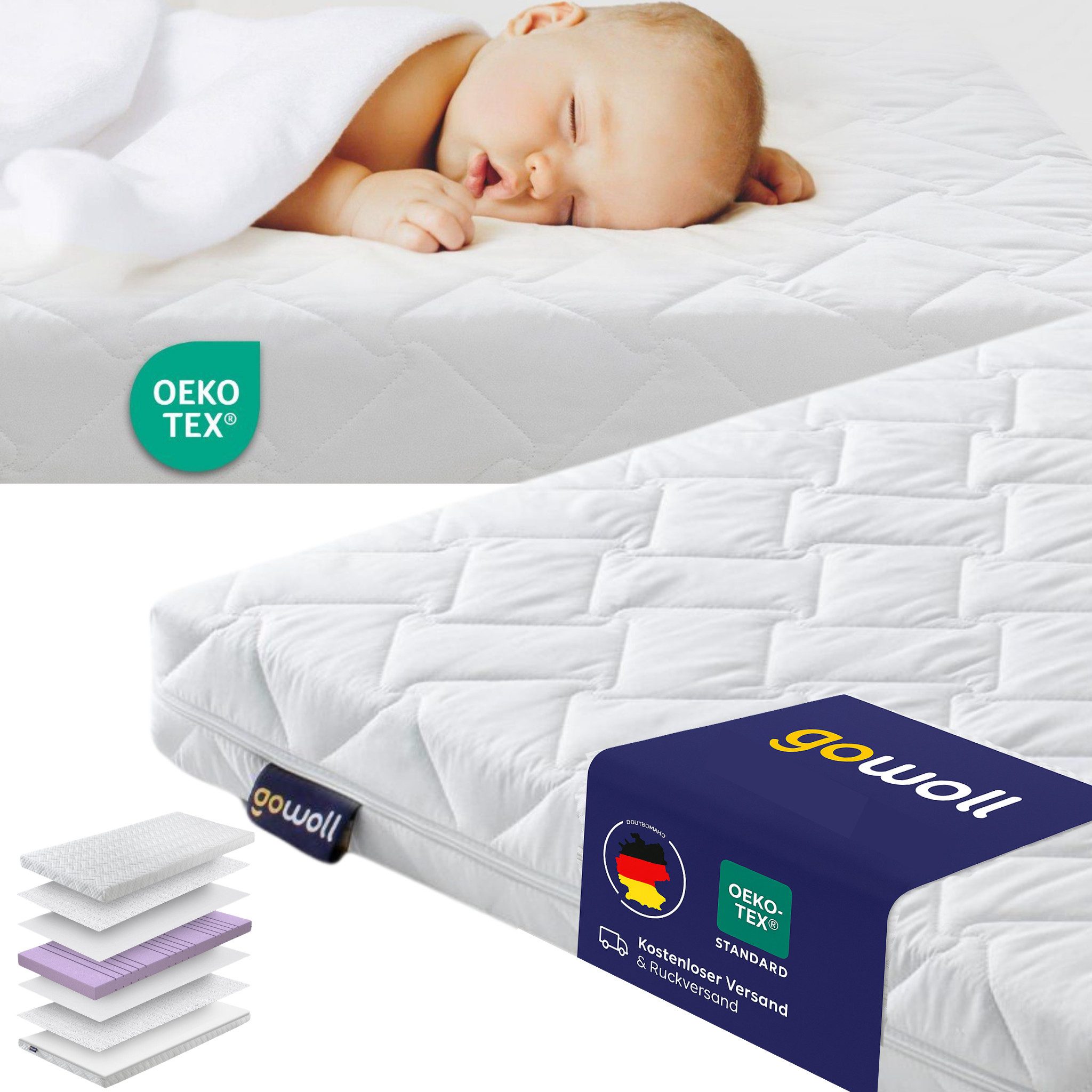 Kindermatratze Kaltschaummatratze für Baby Reisebett Matratzen günstig online kaufen
