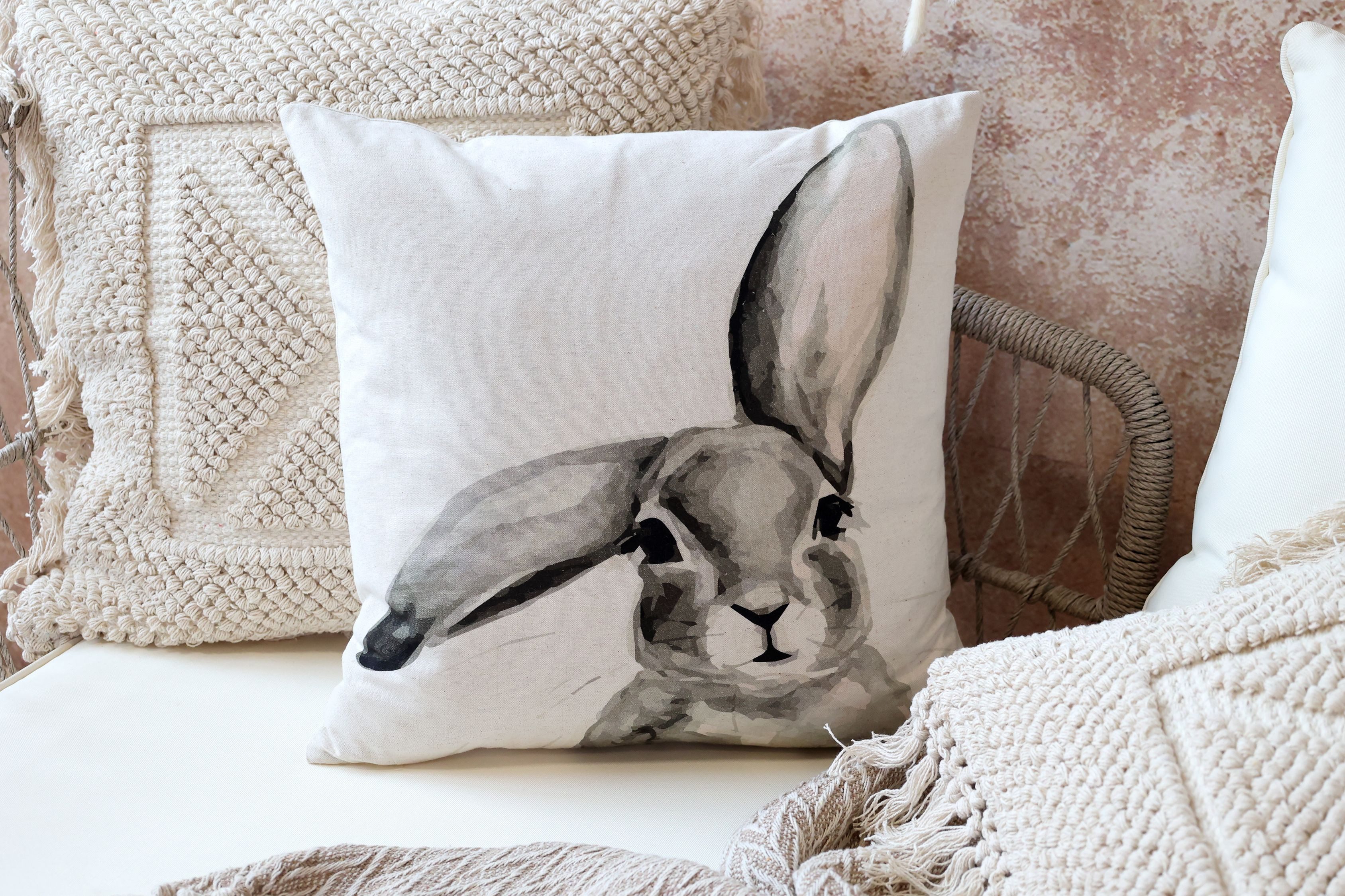 Chic Antique Kissenbezug Wunderschöne Kissenhülle Hase Vintage Langohr L45/ günstig online kaufen