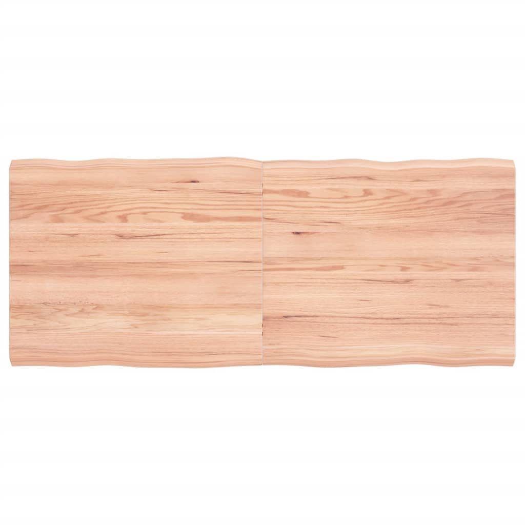 furnicato Tischplatte 120x50x(2-4) cm Massivholz Behandelt Baumkante (1 St)