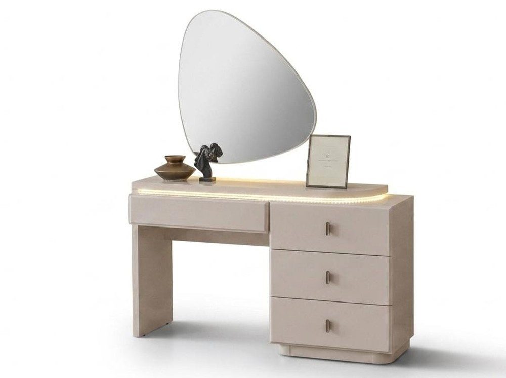 JVmoebel Schminktisch Moderner LED Frisiertisch Spiegel Beige Elegante Stilvoll Schminktisch, Made in Europa