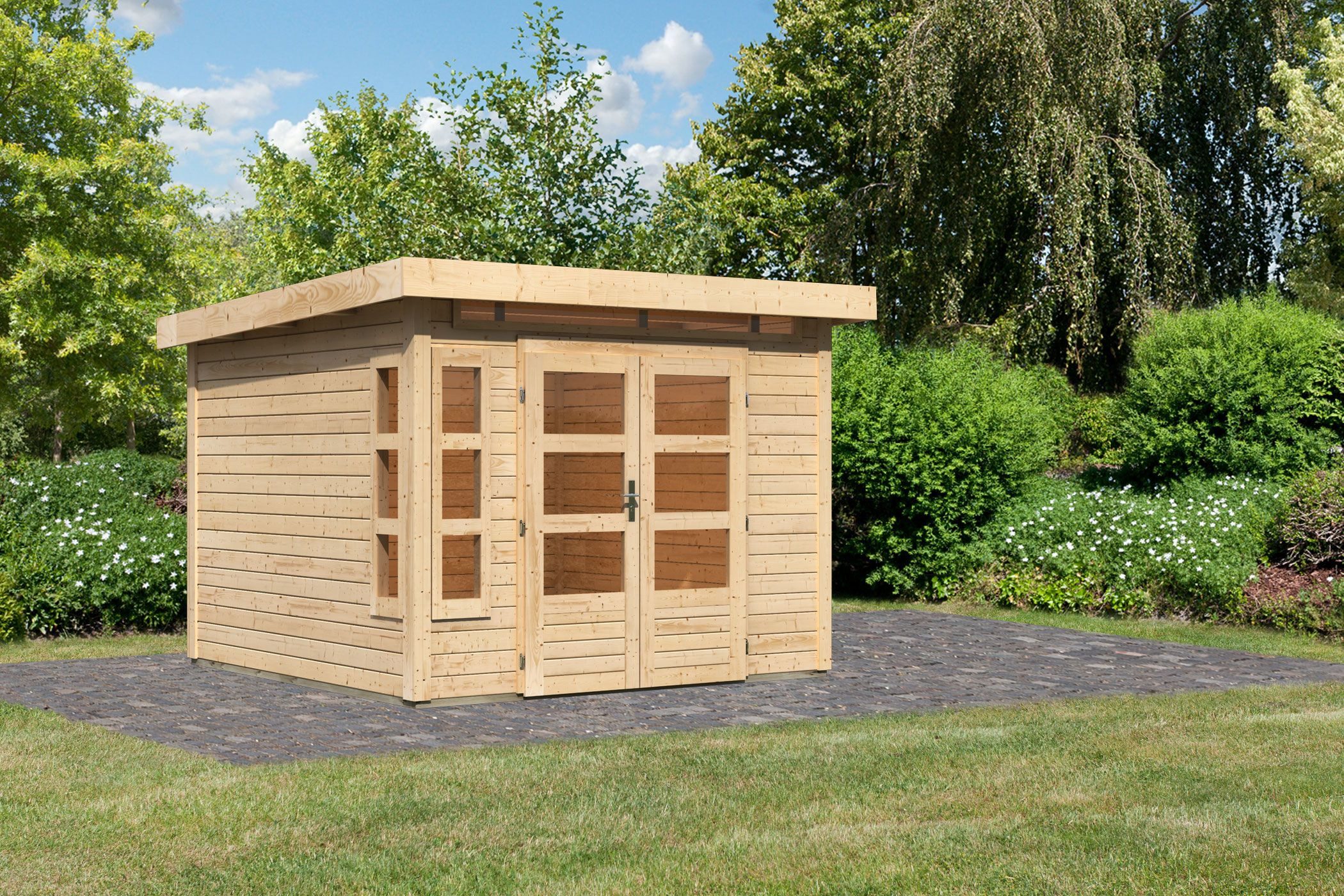 Karibu Gartenhaus Kolimasee 6, BxT: 305x303 cm, naturbelassen