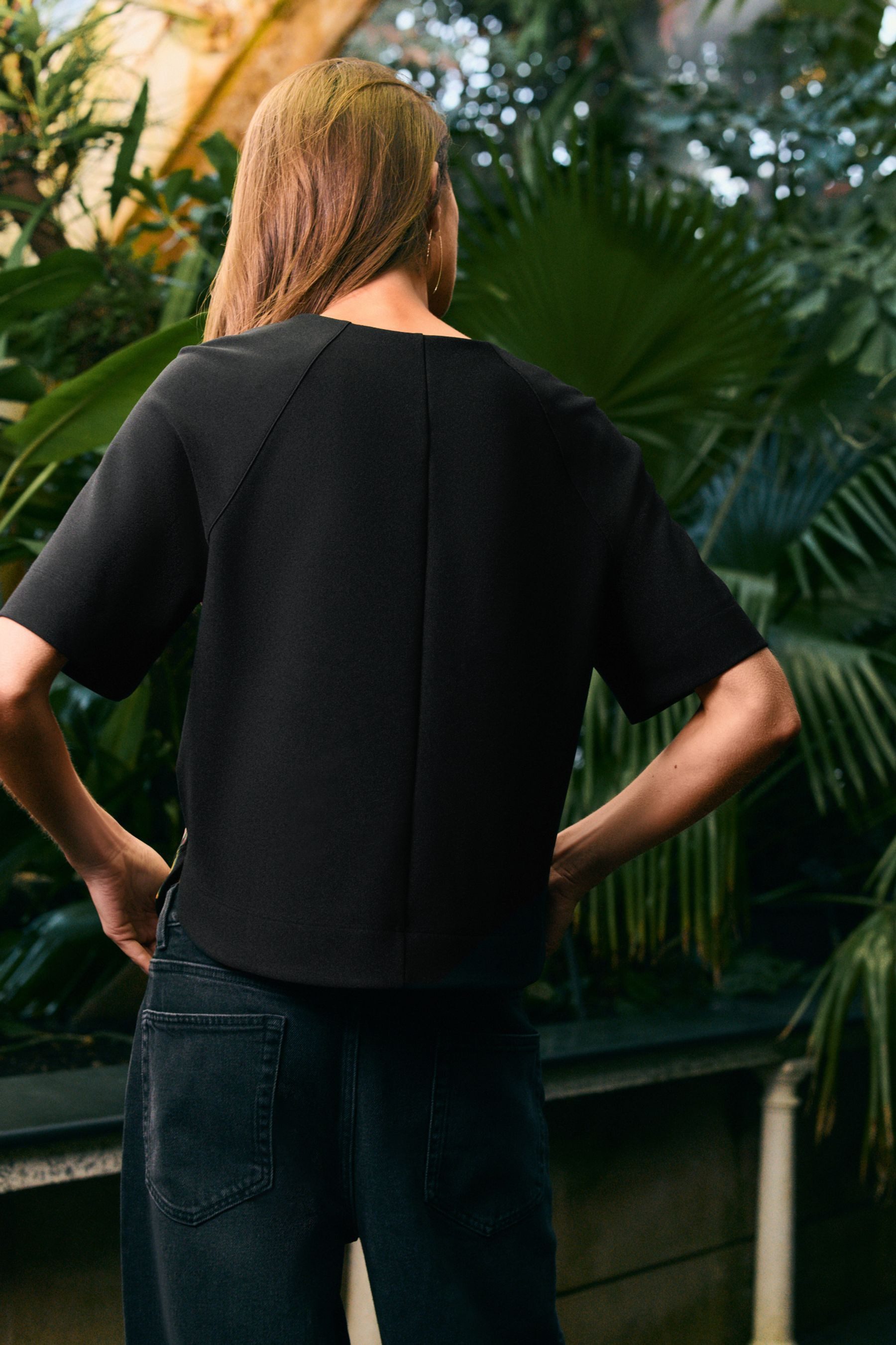 Next T-Shirt Kastiges Kew Collection Krepp-T-Shirt günstig online kaufen