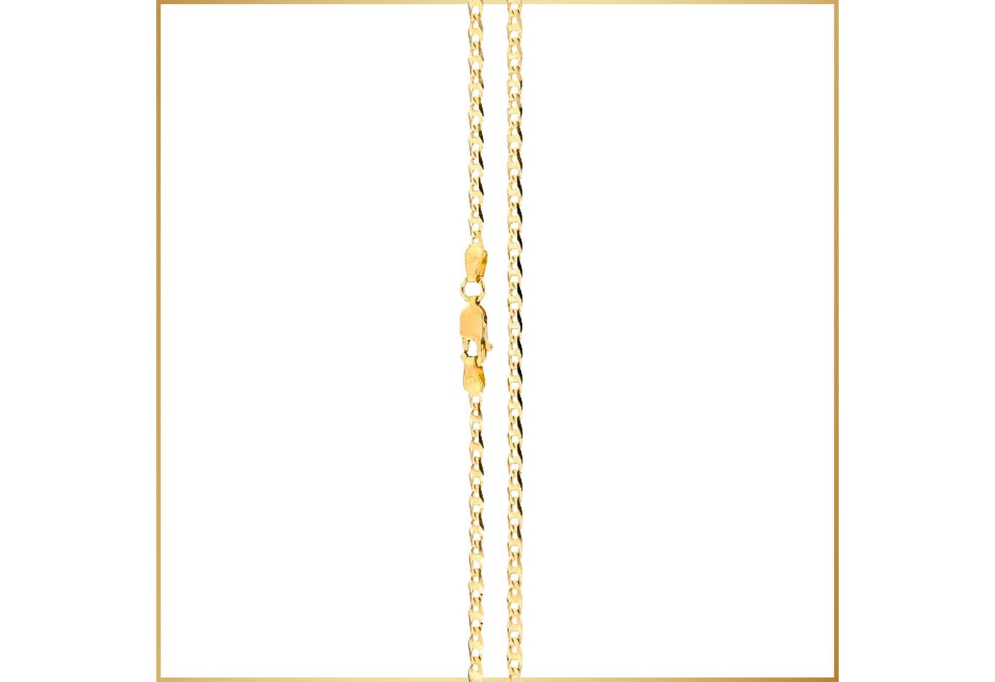 GOLDKLEIN Goldkette 14 Karat Gold Traversino Stil 585 Echtgold 40cm-55cm, Bestpreis - Damen Herren mit Schmuckbox - Sale 31.08.2026