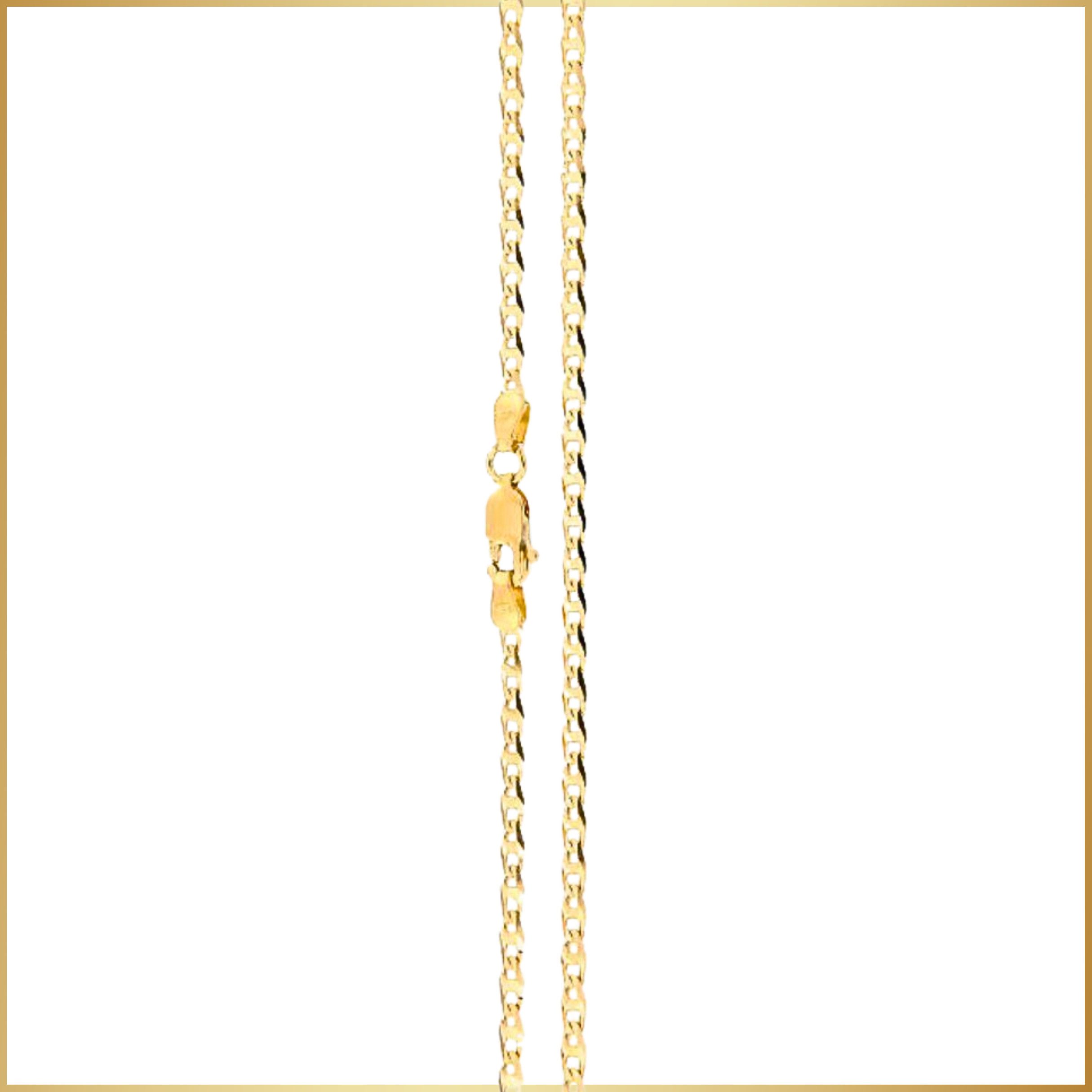 GOLDKLEIN Goldkette 14 Karat Gold Traversino Stil 585 Echtgold 40cm-55cm, Damen Herren, inkl. Schmuckbox - Angebot bis 30.06.2025!