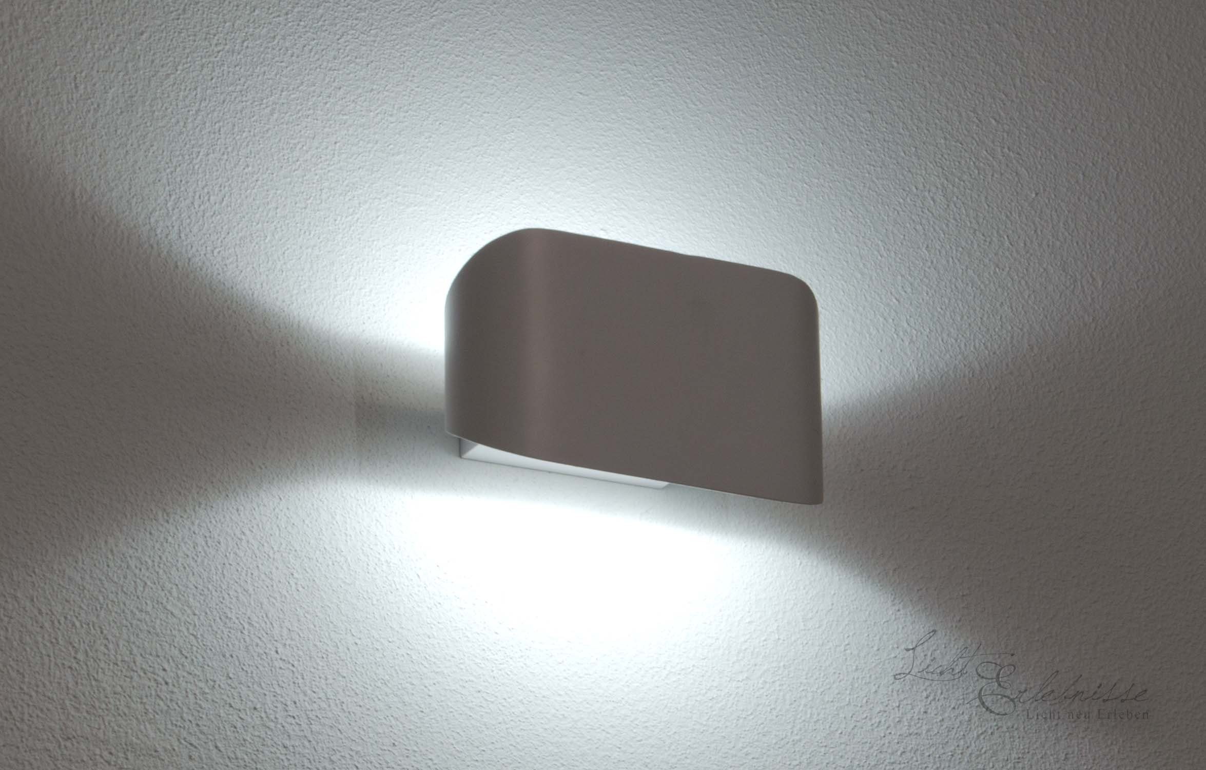 Licht-Erlebnisse Wandleuchte LIER WAND, LED K Beleuchtung Aluminium fest Modern 6000 Weiß Wandlampe integriert, Kaltweiß, LED