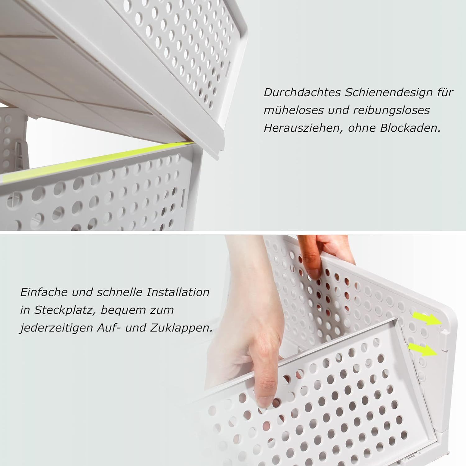 Zedelmaier Organizer Schrank-Organizer Kleiderschrank Schublade faltbare Aufbewahrungsbox (Set, 3 St., Set of 3), Klappbar und Stapelbar Aufbewahrungsbox