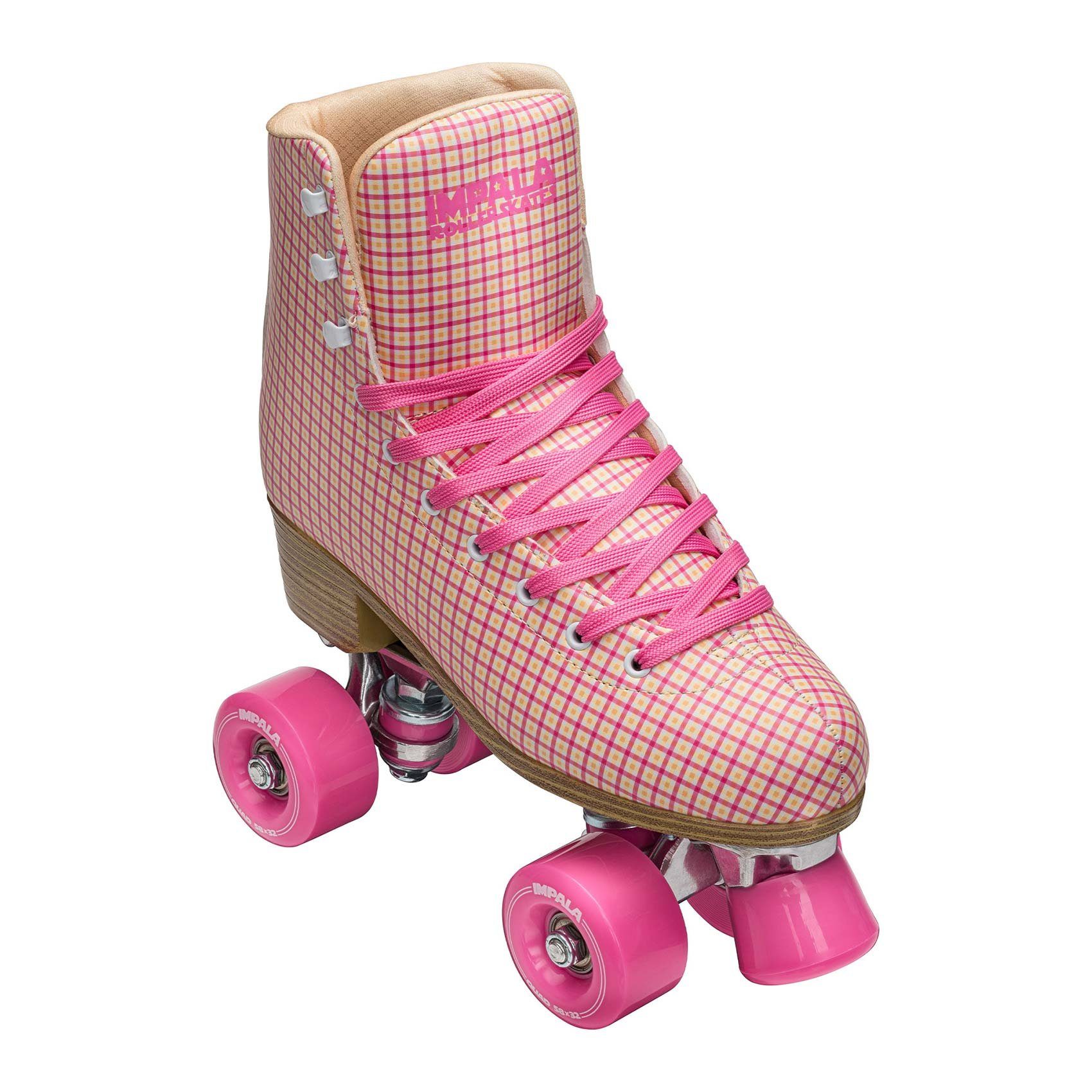 Impala Rollschuhe Quad - pink tartan, Impala Skate Rollschuhe - Retro  Skates designed in Australien