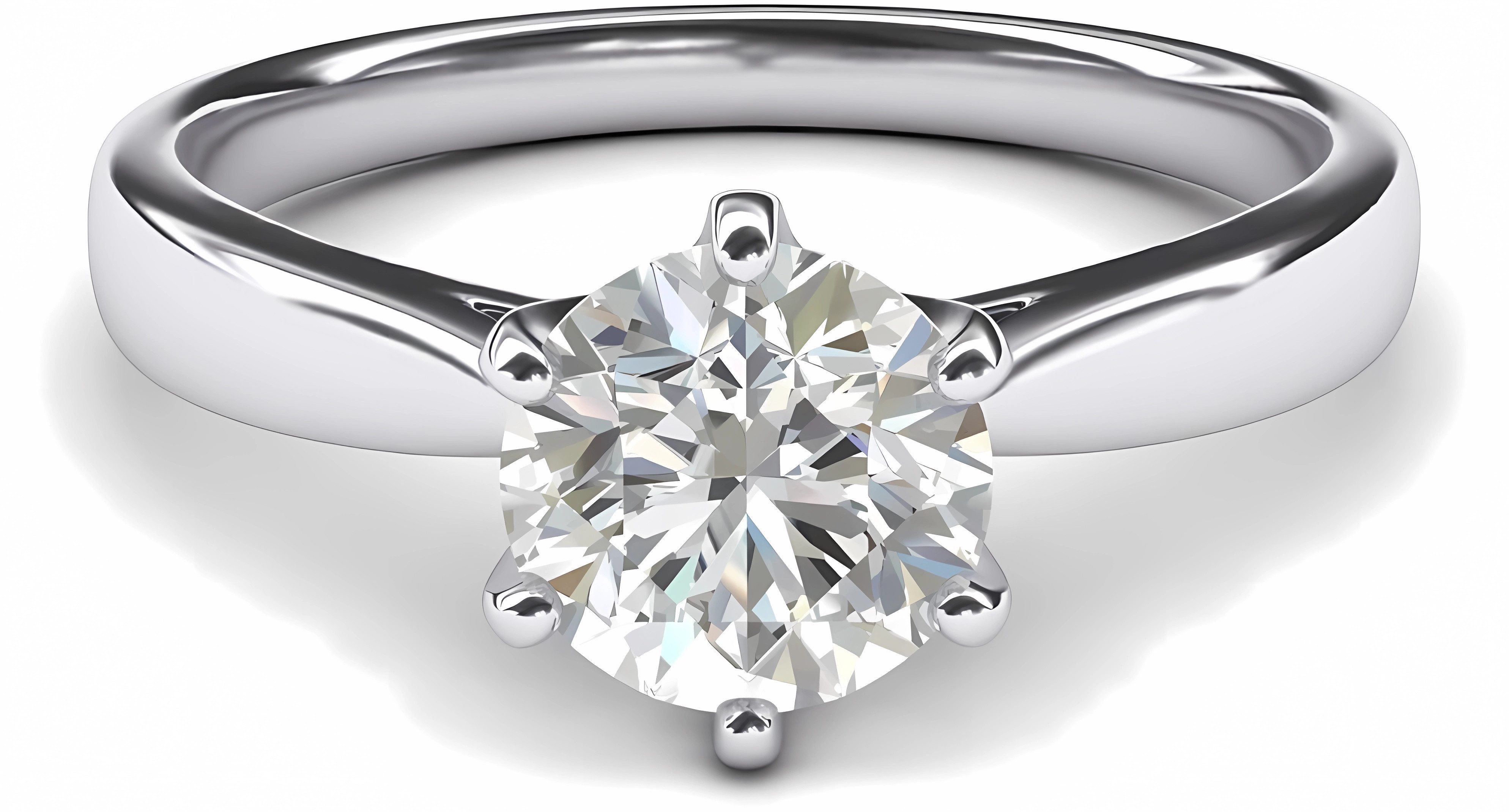 Jumpeak Diamantring 585 Gold, 2ct runder Diamant im Brillantschliff, Sechs-Griff-Fassung, D VVS mit igi international Zertifikat, Hochzeitsgeschenk