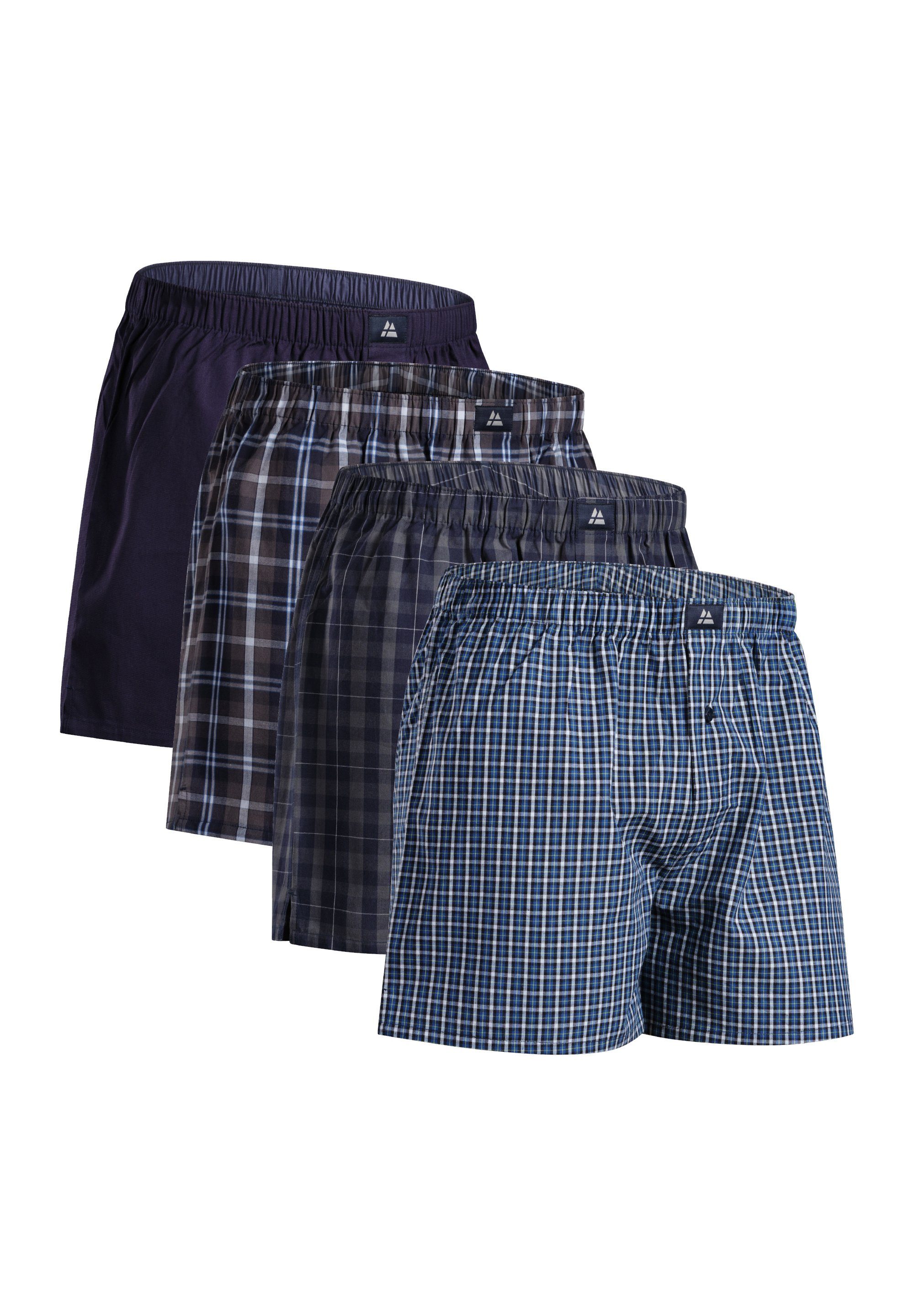 DANISH ENDURANCE Woven 4-St) Boxers (Packung, Organic Weiter 100% mix Boxer Baumwolle blue/grey