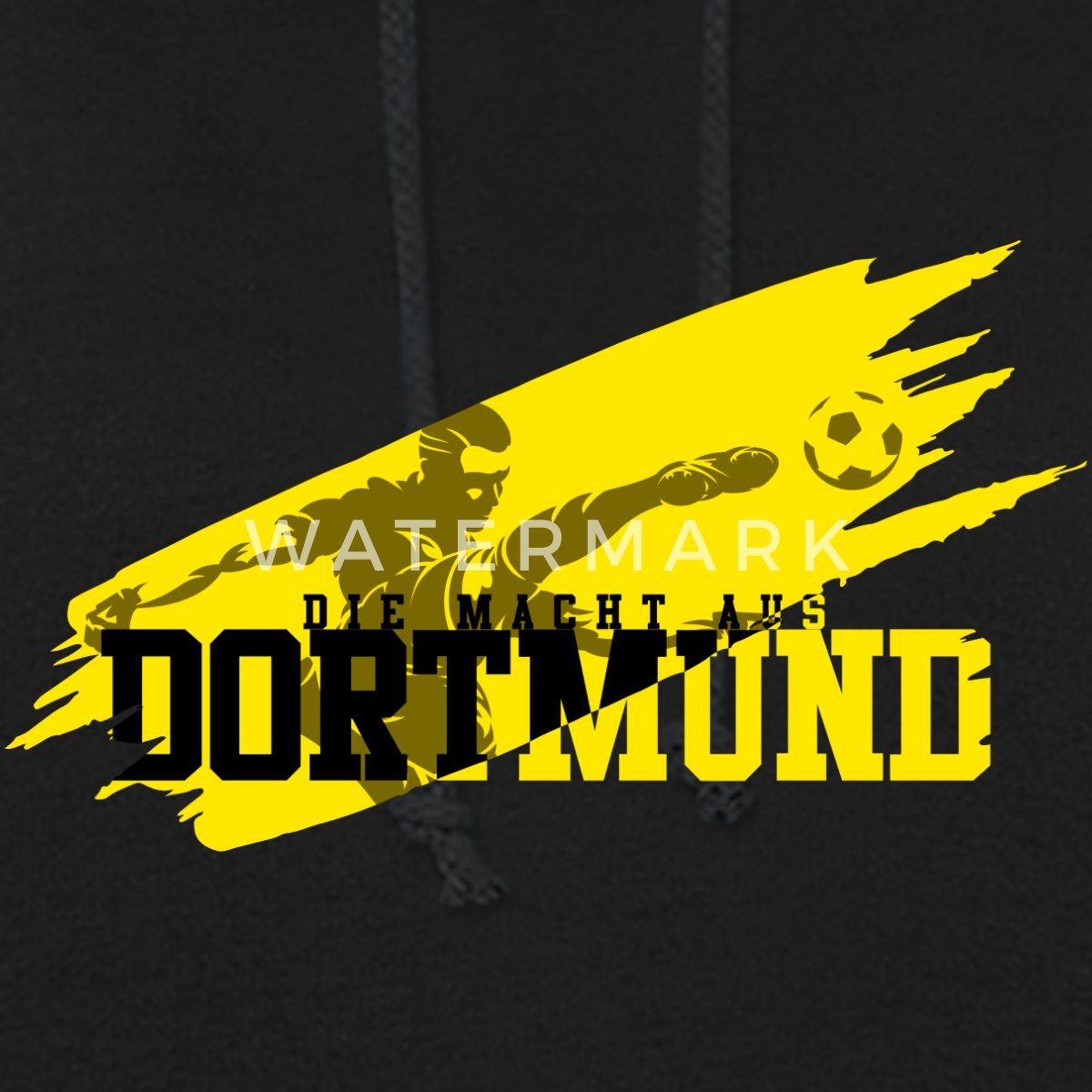 Spreadshirt Hoodie Die Macht Aus Dortmund Schwarz-Gelb Fußball Fan Damen Hoodie (1-tlg)