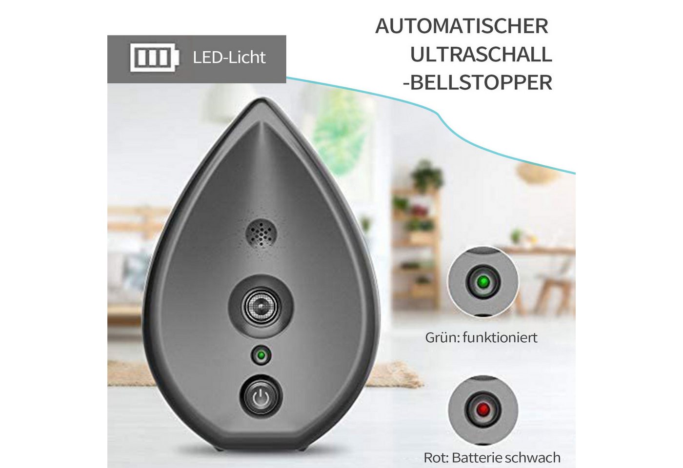 Thumbnail - Refttenw Tier-Beschäftigungsspielzeug Ultraschall Antibell für Hunde, Hunderindenstopper, Hundebellen-Abschreckmittel 15...