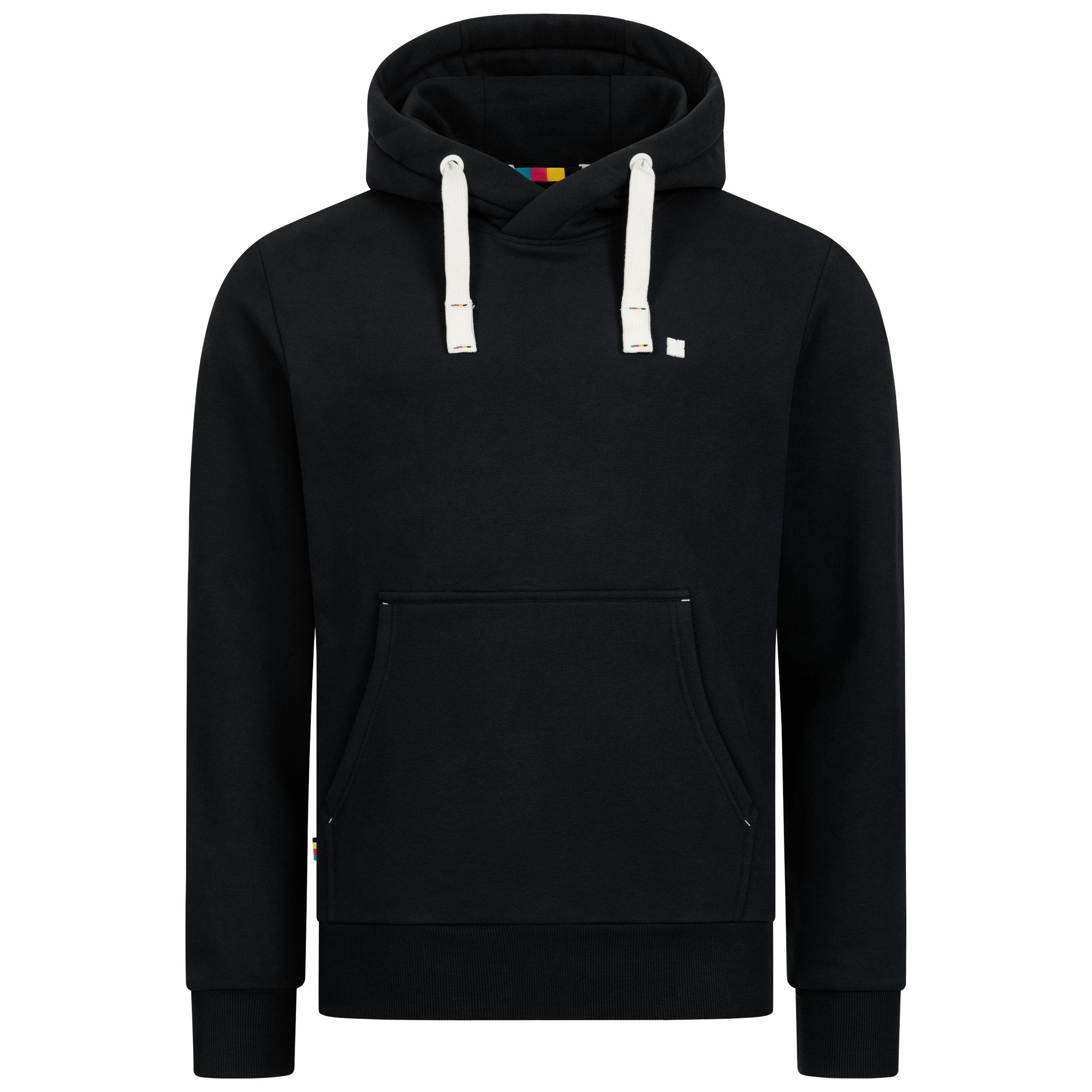 DEPROC Active Kapuzensweatshirt LinusCMYK II MEN weiche Fleecejacke mit Kängurutasche schwarz