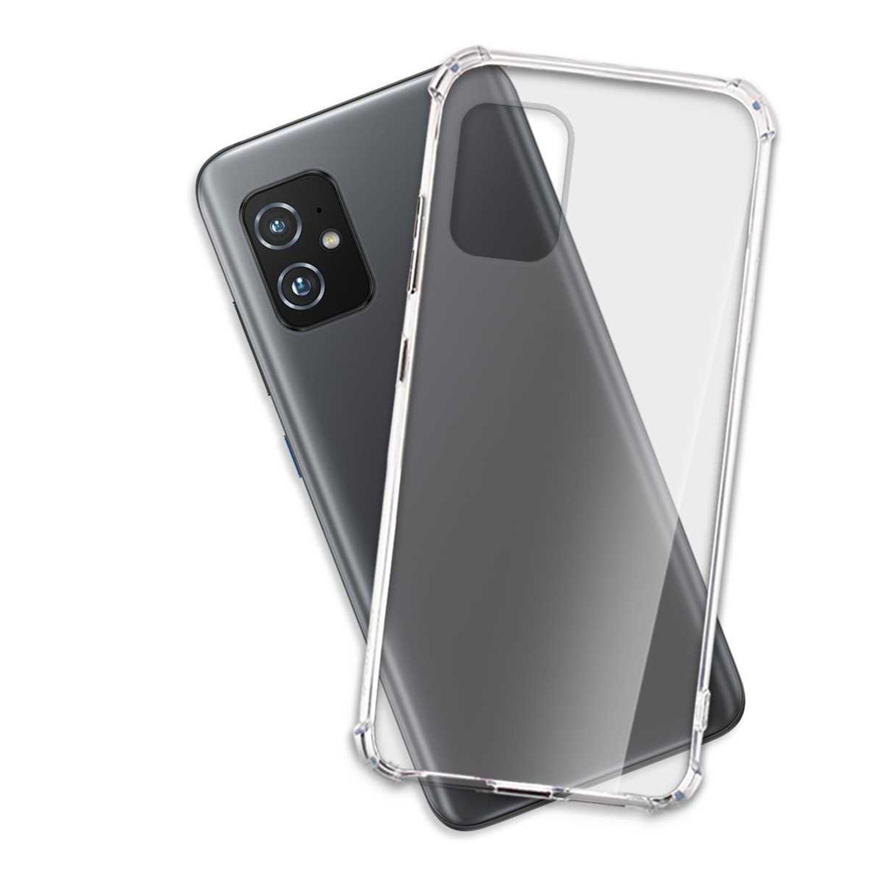mtb more energy Smartphone-Hülle Clear Armor Case für Asus Zenfone 8, Transparente TPU Schutzhülle Case Backcover mit Anti-Shock Verstärkung