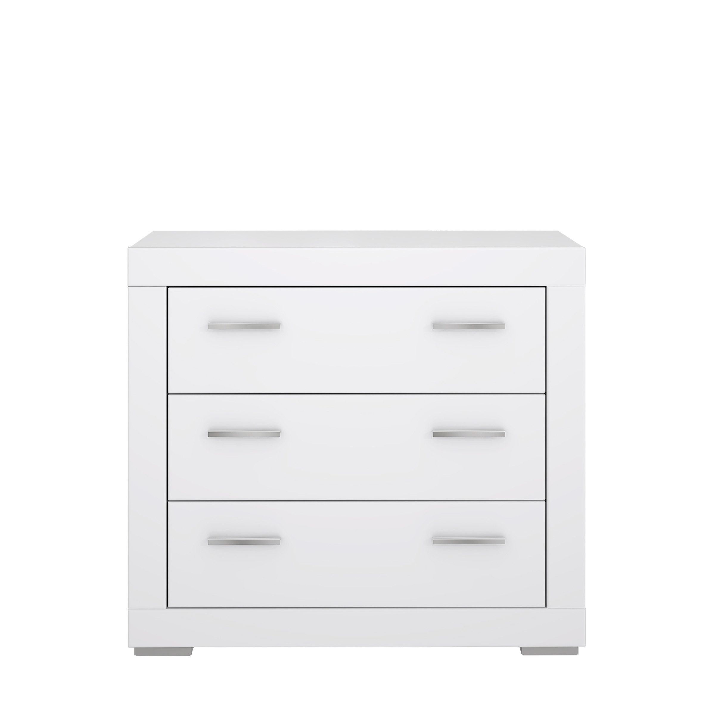 FORTE Schubkastenkommode 3 Schubladen, in weiß - 96x86,5x41,4cm (BxHxT)