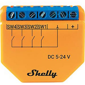 Shelly Shelly Plus i4 DC Szenarienmodul Wi-Fi, Bluetooth Smart-Home-Zubehör