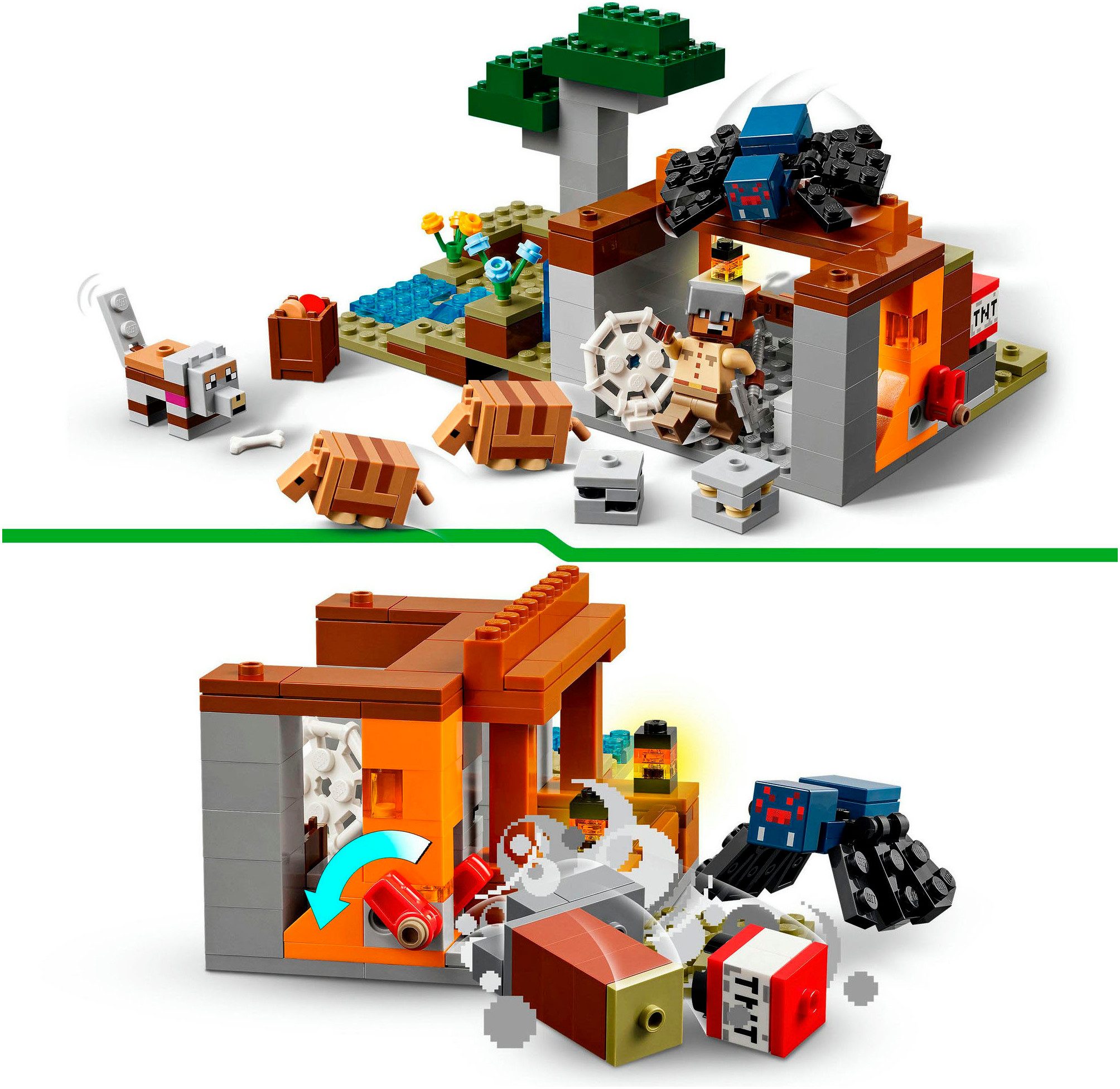 LEGO® Die Expedition zur Gürteltiermine (21269), LEGO Minecraft Konstruktionsspielsteine, (247 St), Made in Europe – Bild 4 von 5