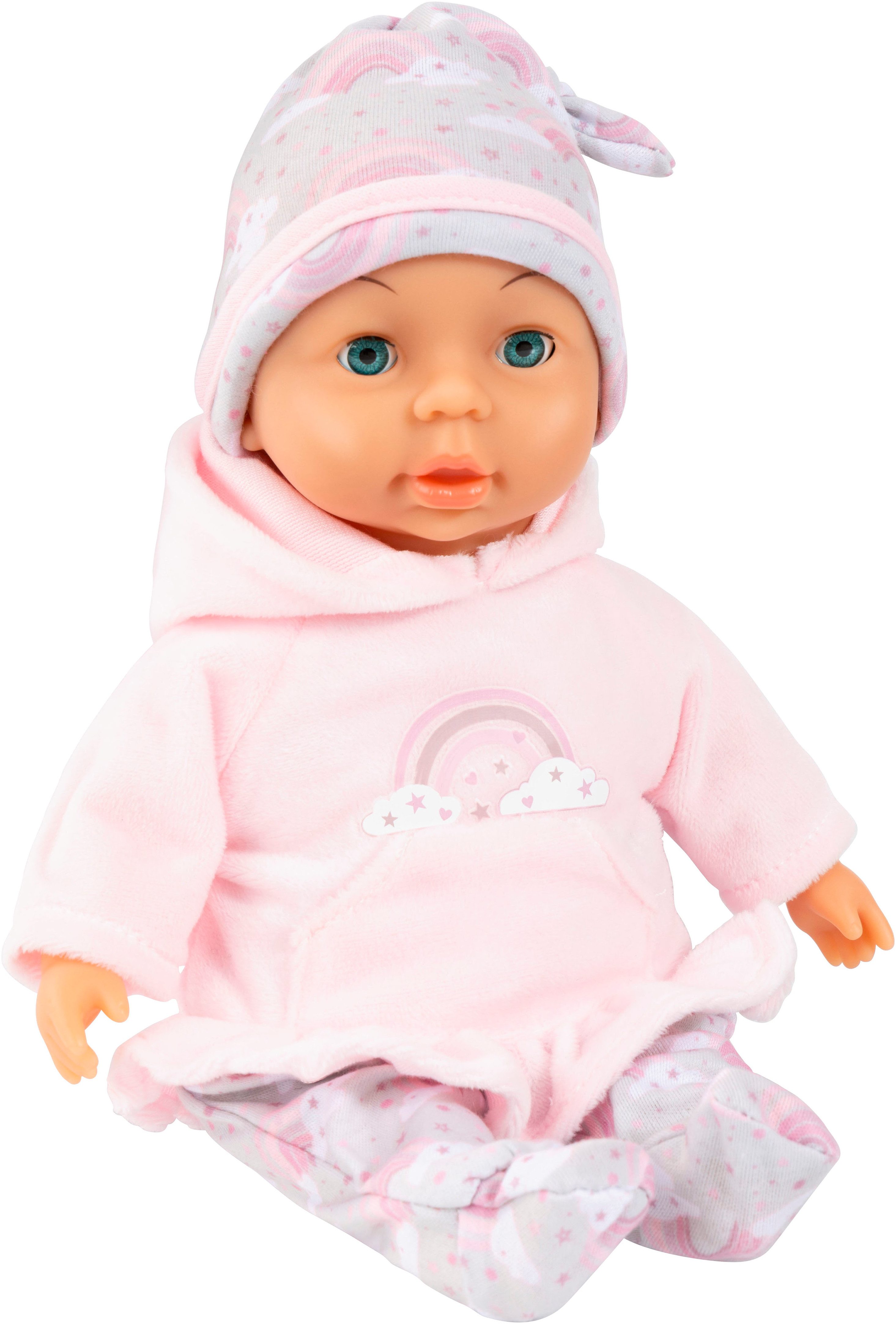 Bayer Babypuppe My First Baby, Regenbogen-Outfit, mit Schlafaugen