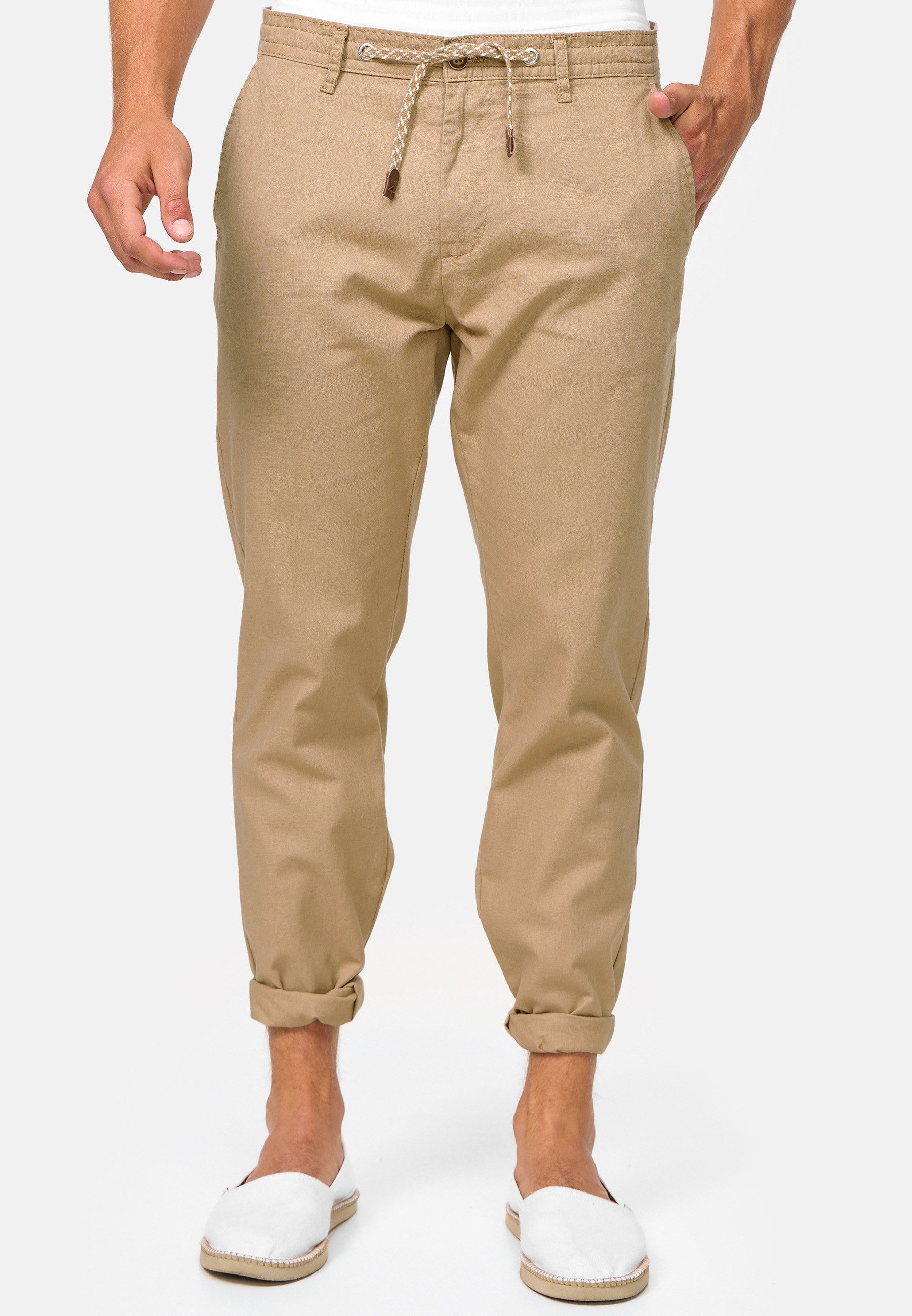 INDICODE Leinenhose Herren Veneto Sommerhose Leinen Herrenhose leichte Sommerhose mit Kordelzug