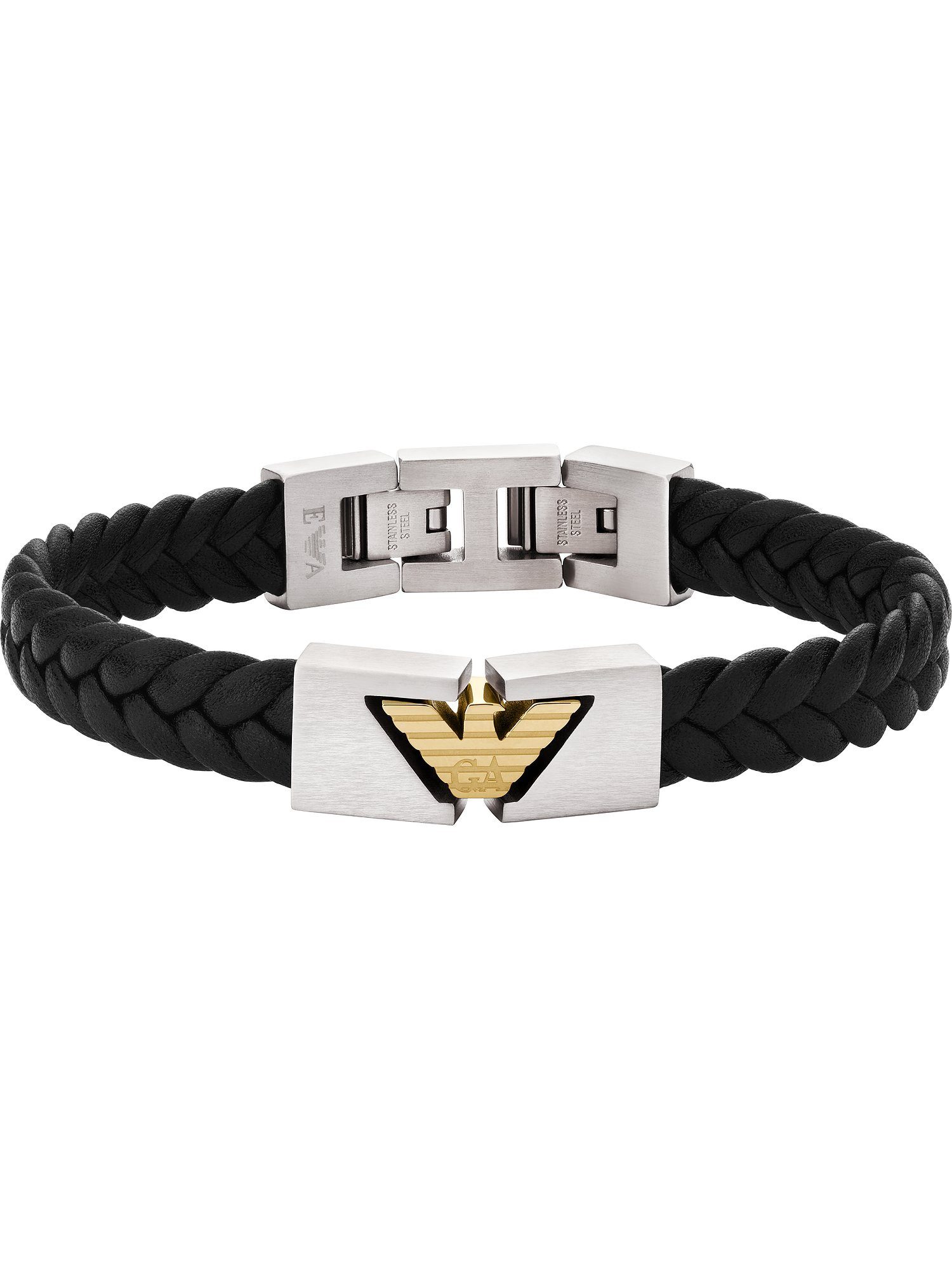 Emporio Armani Armband Emporio Armani Herren-Armband Leder, Edelstahl günstig online kaufen