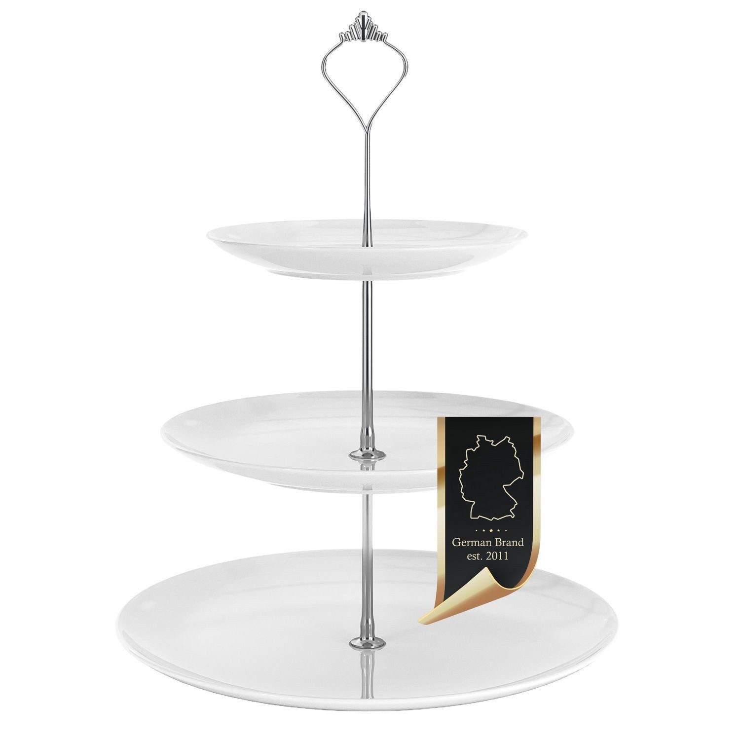 Intirilife Etagere, Porzellan, (1-tlg), Etagere Tortenständer aus Porzellan 3 stöckig - Servierständer