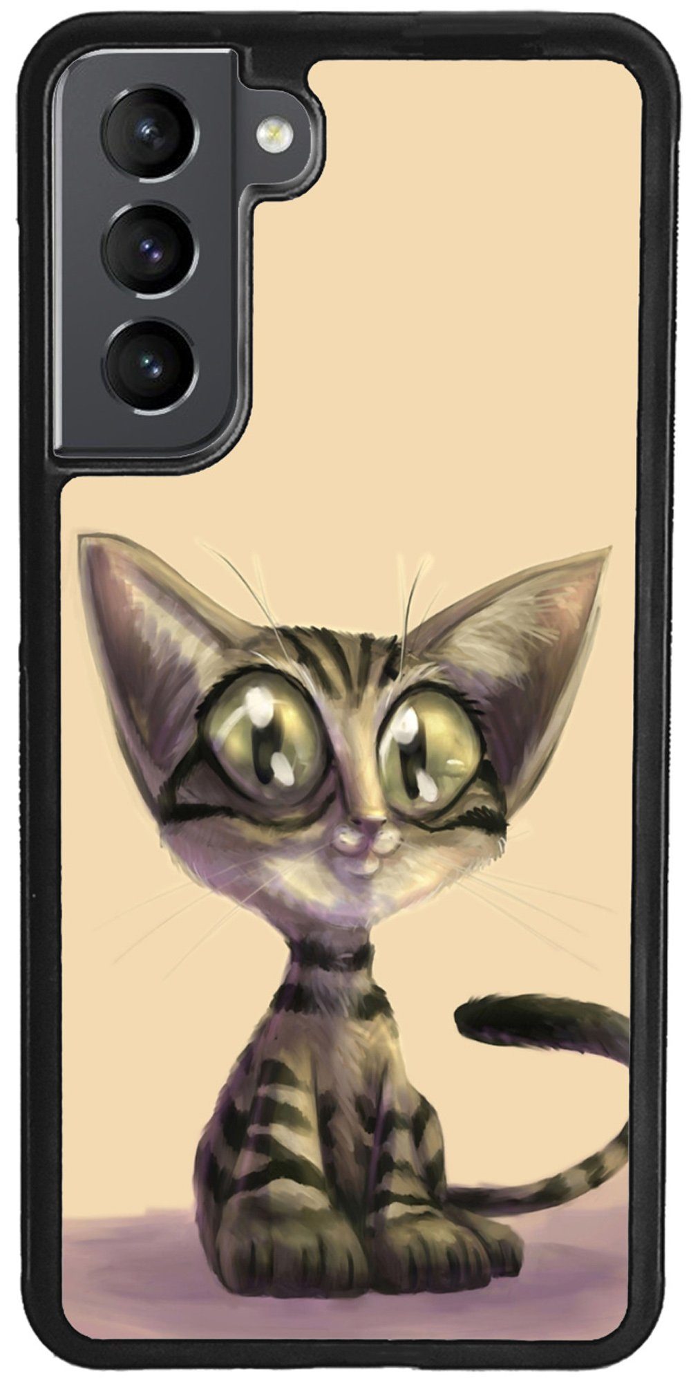 Traumhuelle Handyhülle TPU HÜLLE Silikon MOTIV 86 Case Cover Schutzhülle Backcover Etui, Katze Kätzchen Handy Bumper Smartphone Rückschale Schwarz