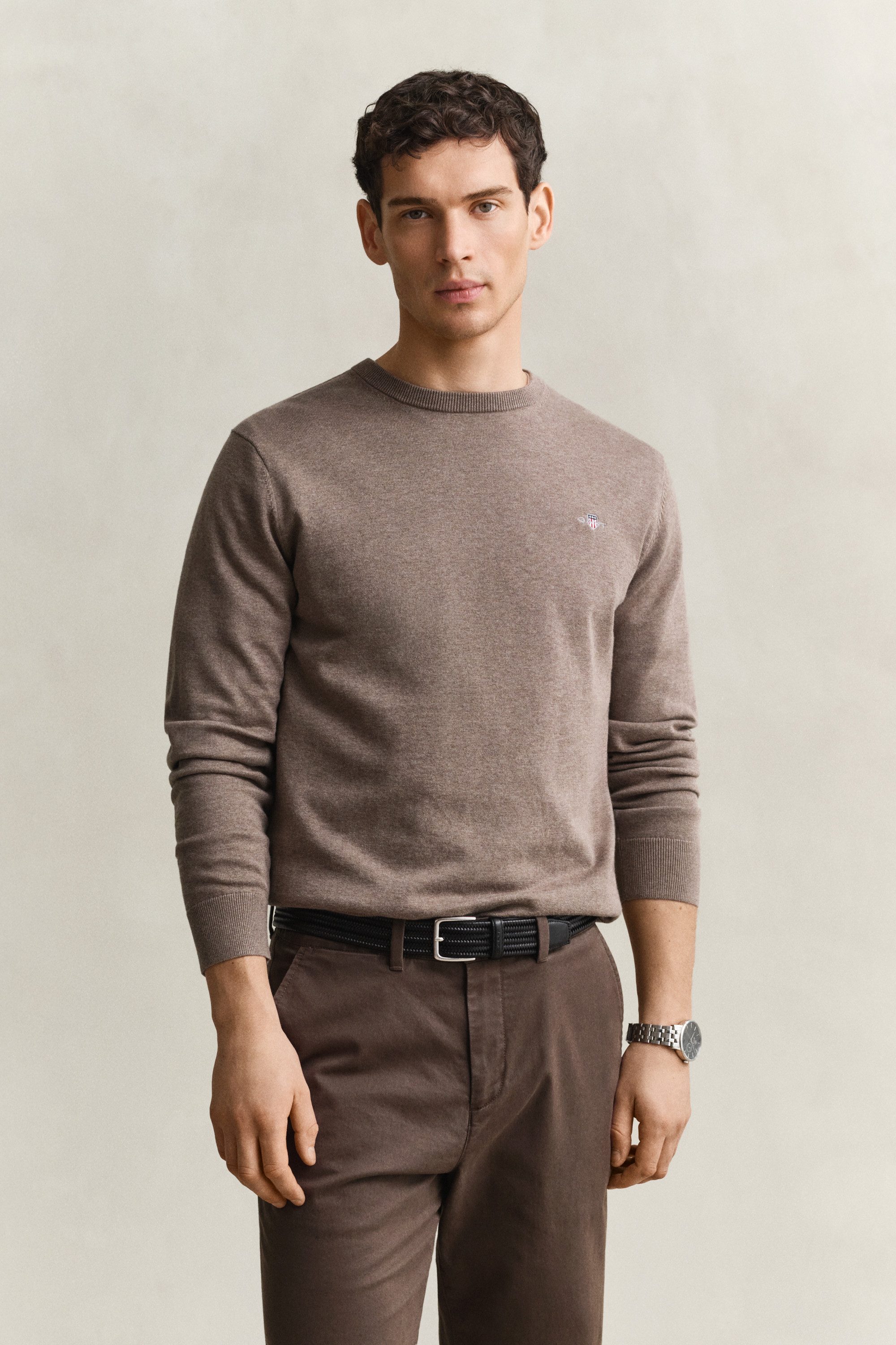 Gant Rundhalspullover CLASSIC COTTON Regular fit mit Rundhalsausschnitt