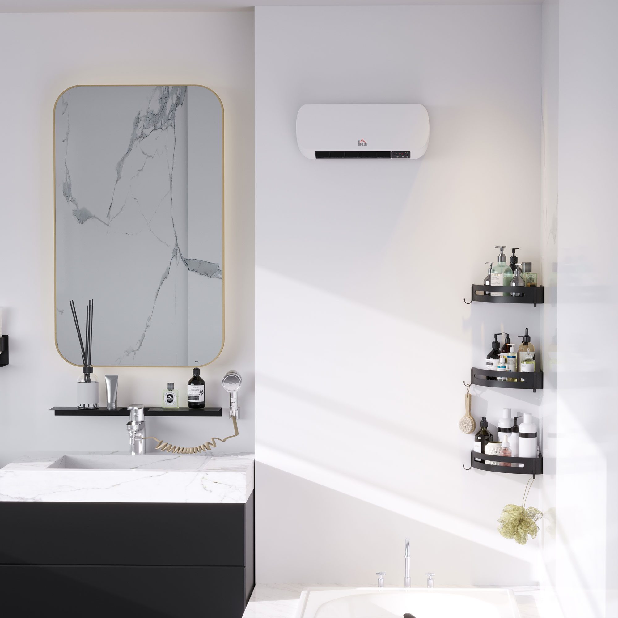 HOMCOM Heizlüfter Wandheizung, 2000 W, Keramikheizer, mehrere Modi, Timer, günstig online kaufen