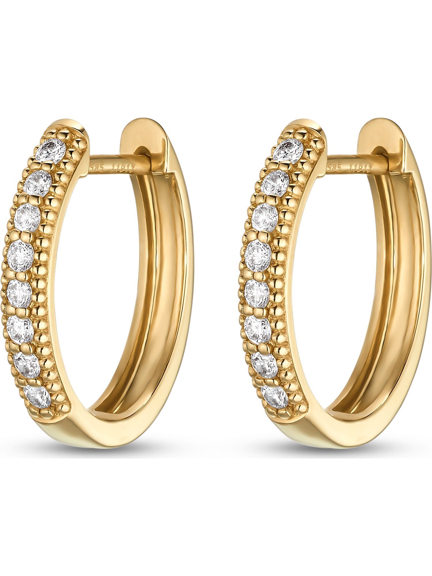 Paar Creolen CHRIST Damen-Creolen 16 Diamant