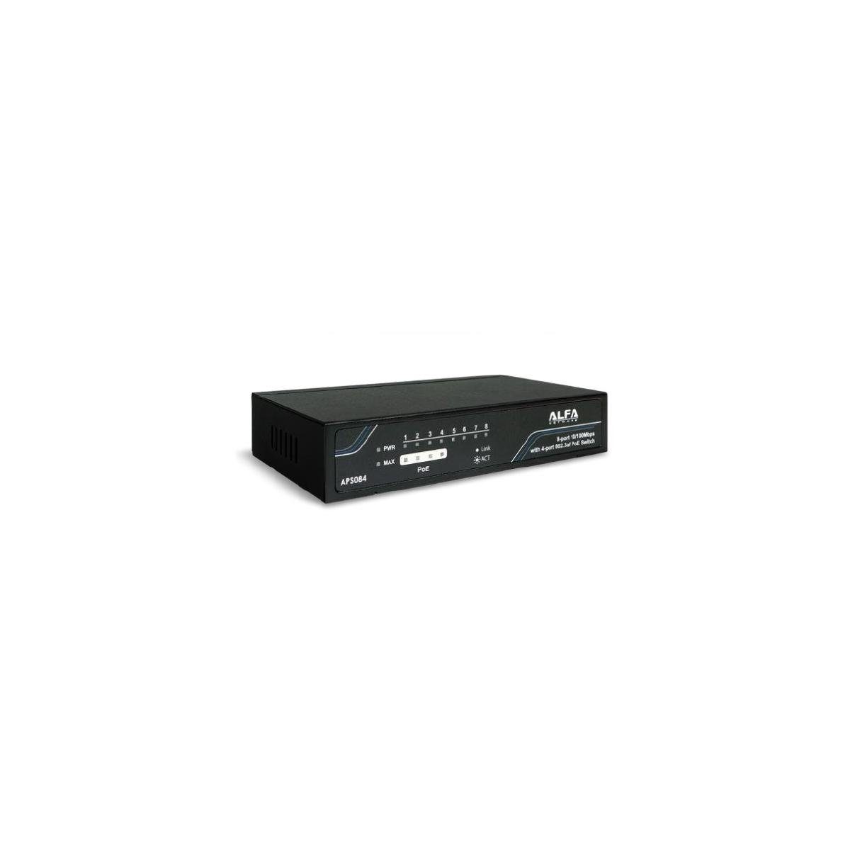Alfa APS084 - Desktop Ethernet Switch, 8-Port 10/100 Mbps mit... Netzwerk-Switch