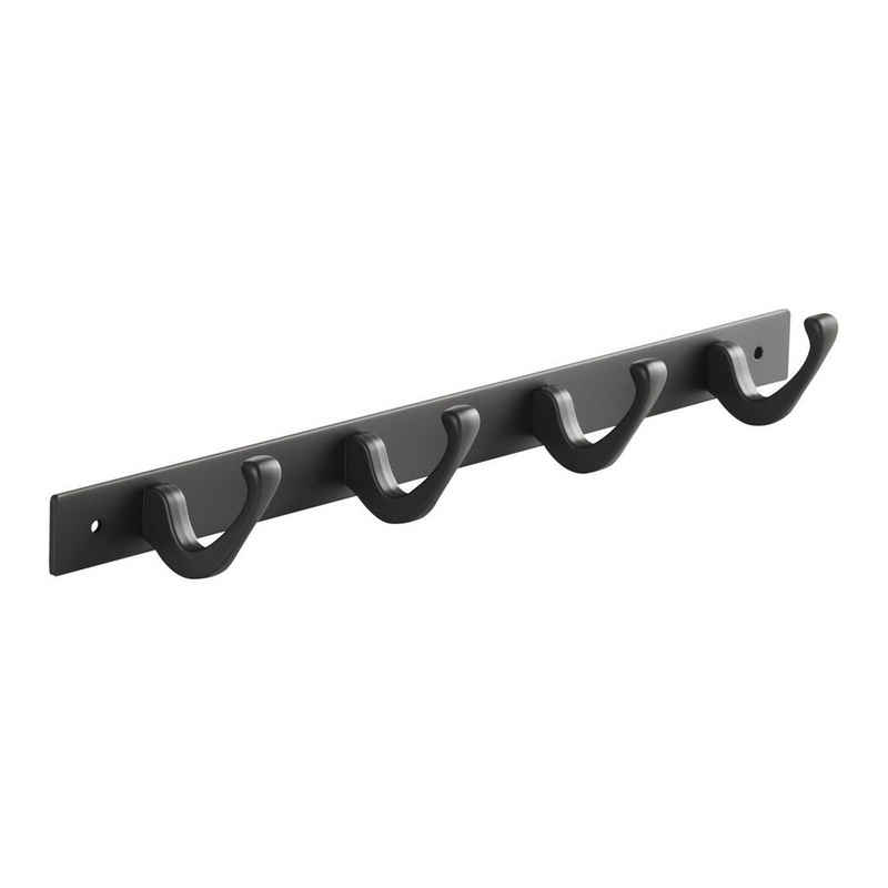 SO-TECH® Hakenleiste Blackline FORTE schwarz pulverbeschichtet, (1 St), Länge 345 mm mit 4 Haken