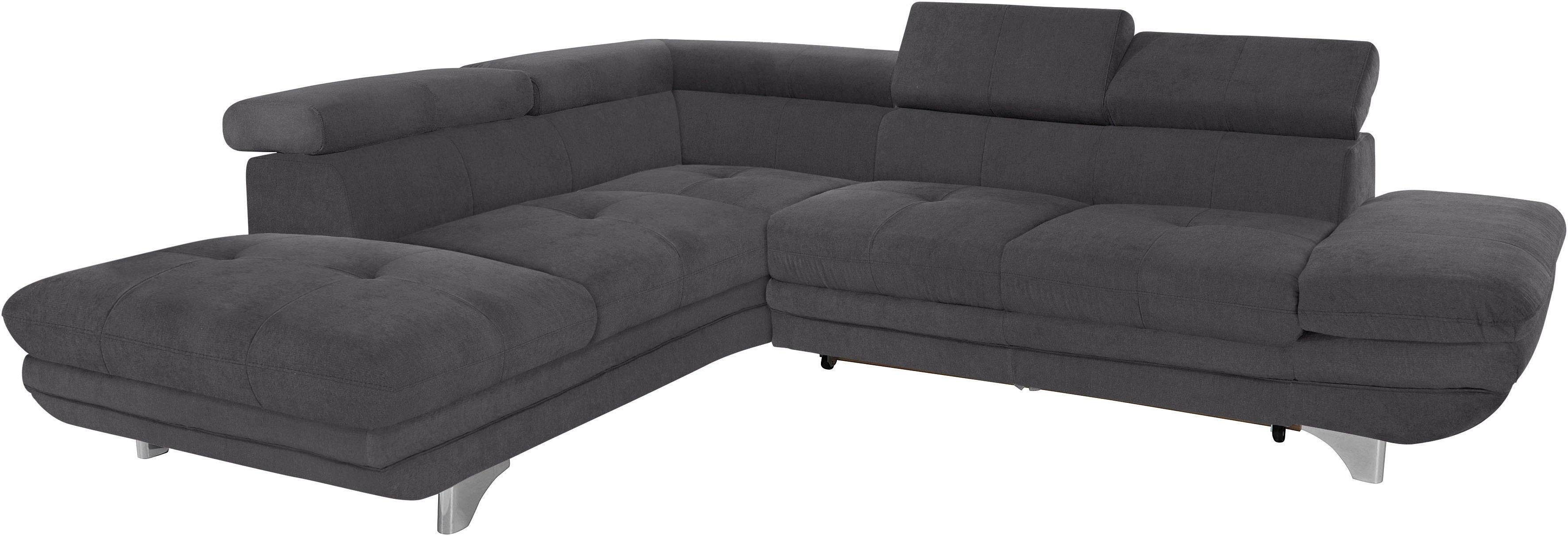 COTTA Ecksofa Enterprise L-Form, mit Arm- & Kopfteilverstellung, wahlweise mit Bettfunktion