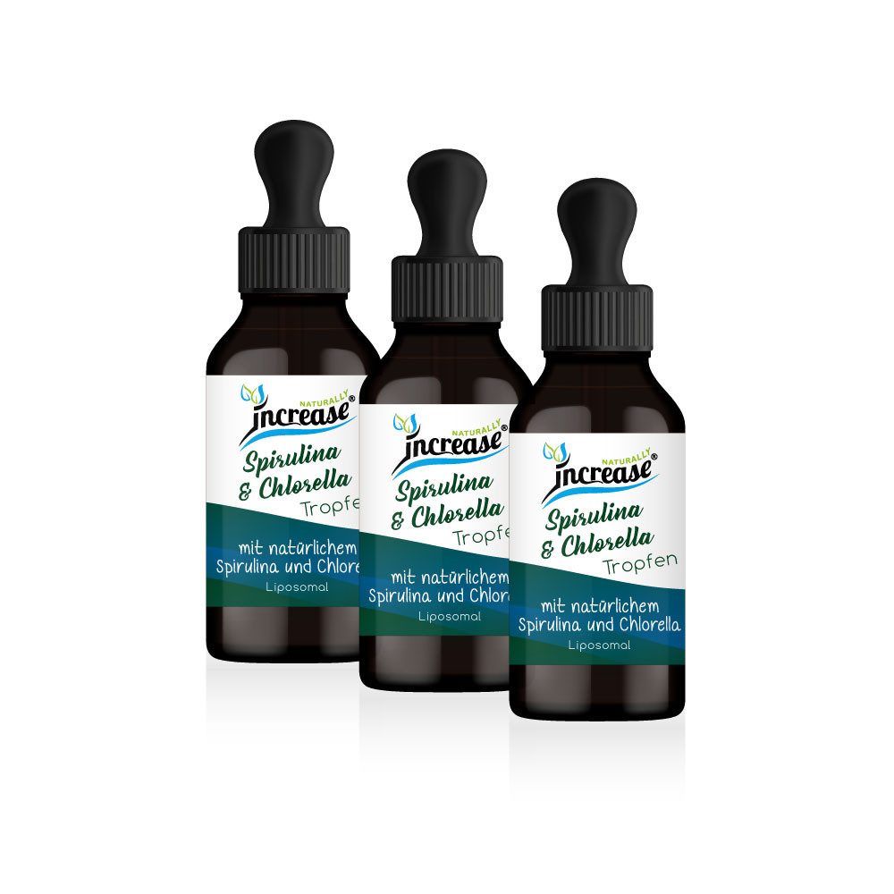 increase NATURALLY Nimm 3, zahl 2 Liposomales Spirulina & Chlorella 6000mg pro Tag Tropfen, 180 ml