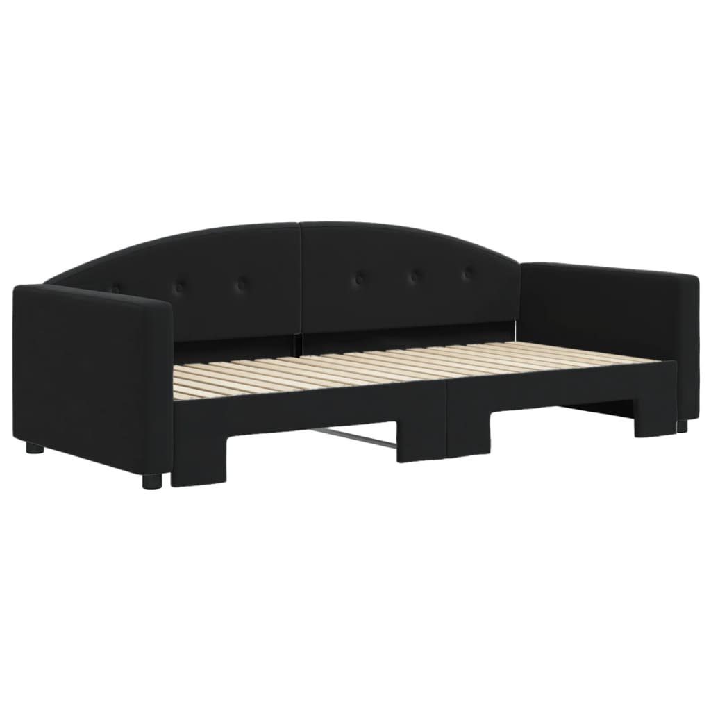 vidaXL Bett Tagesbett Ausziehbar Schwarz 90x190 günstig online kaufen