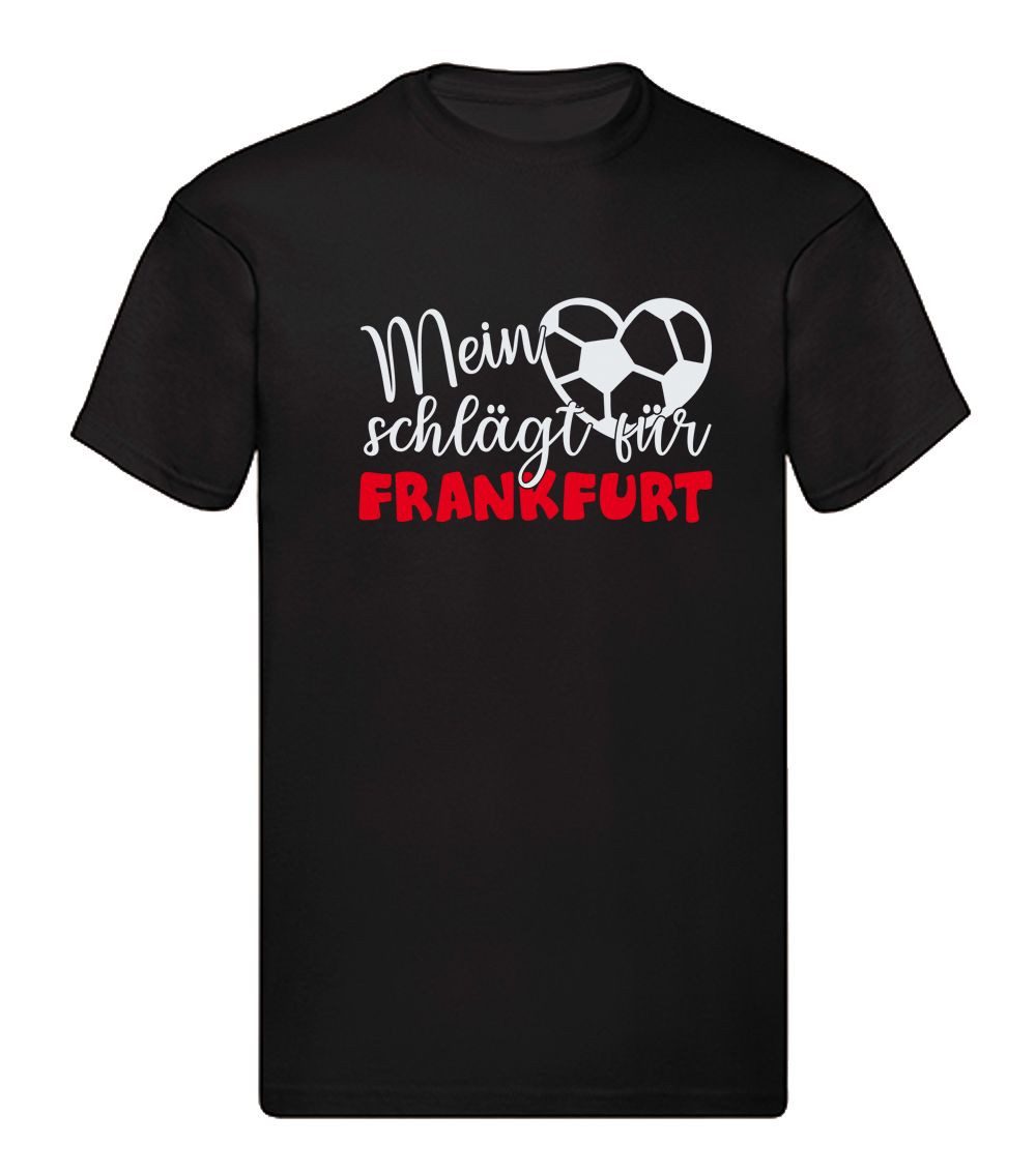 G-graphics T-Shirt Mein Herz schlägt für Frankfurt (rot) (1-tlg) Herren T-Shirt mit einem Motiv für den echten Fan