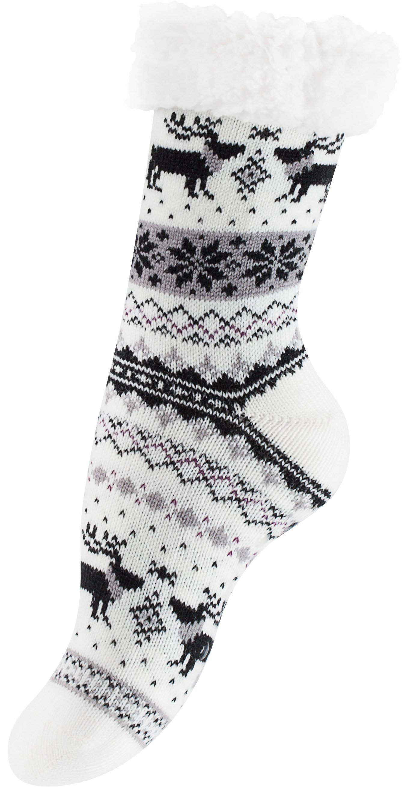 Yenita® Socken Hüttensocken mit weichem Innenplüsch und ABS-Sohle