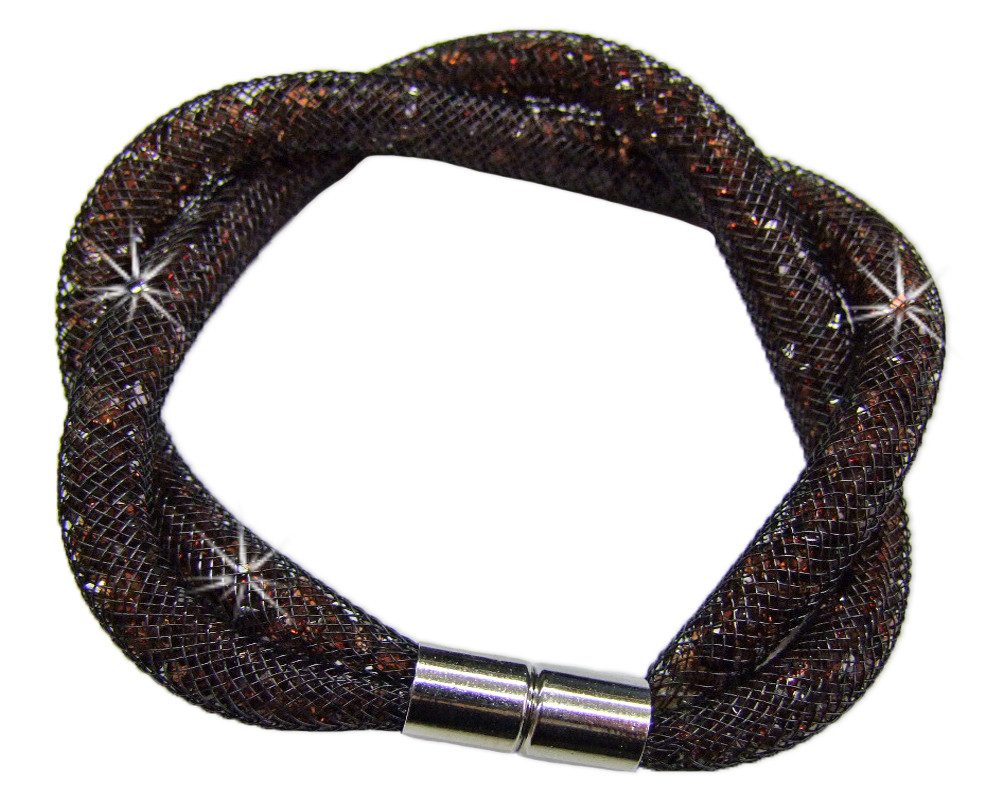 Trachtenland Armband Stardust Armband zweireihig gedreht Dunkelbraun