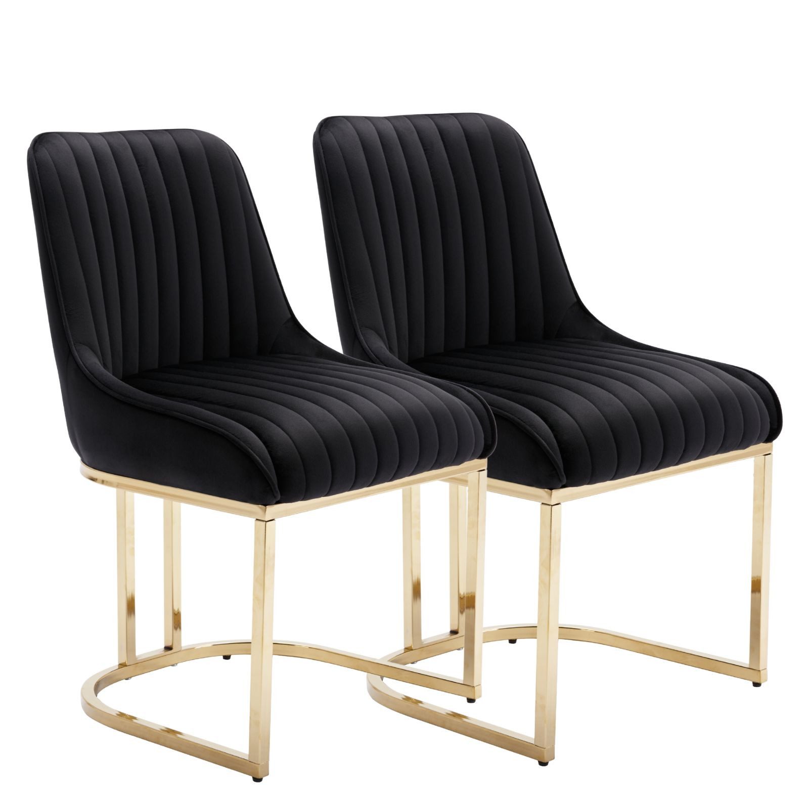 CHAIRUS Esszimmerstuhl 2er-Set, Samtstühle mit Metallbeinen für Küche & Wohnzimmer (2 St), Polsterstuhl, Küchenstuhl, Wohnzimmerstuhl, 47x53x79cm