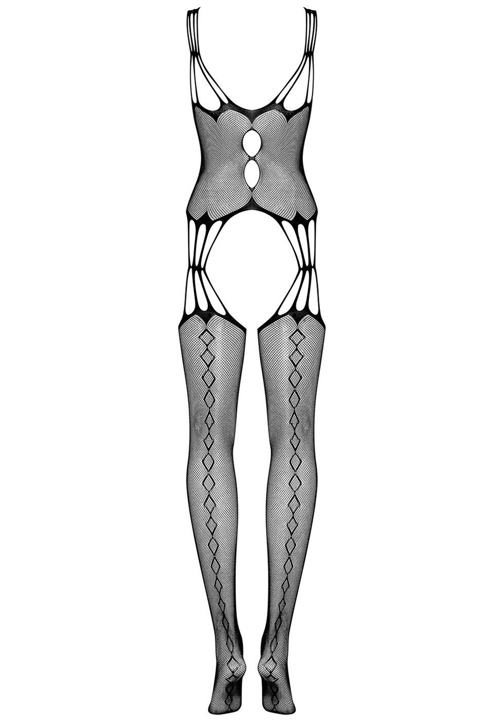 Obsessive Bodystocking Bodystockings ouvert - schwarz (1 St) aus elastischem Netz-Stoff