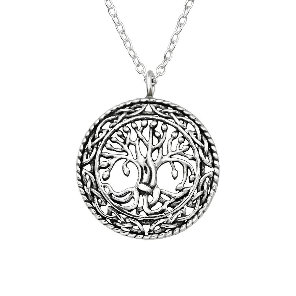 BUNGSA Ketten-Set Kette Lebensbaum 925 Necklace Silber (1-tlg), Halskette aus Damen