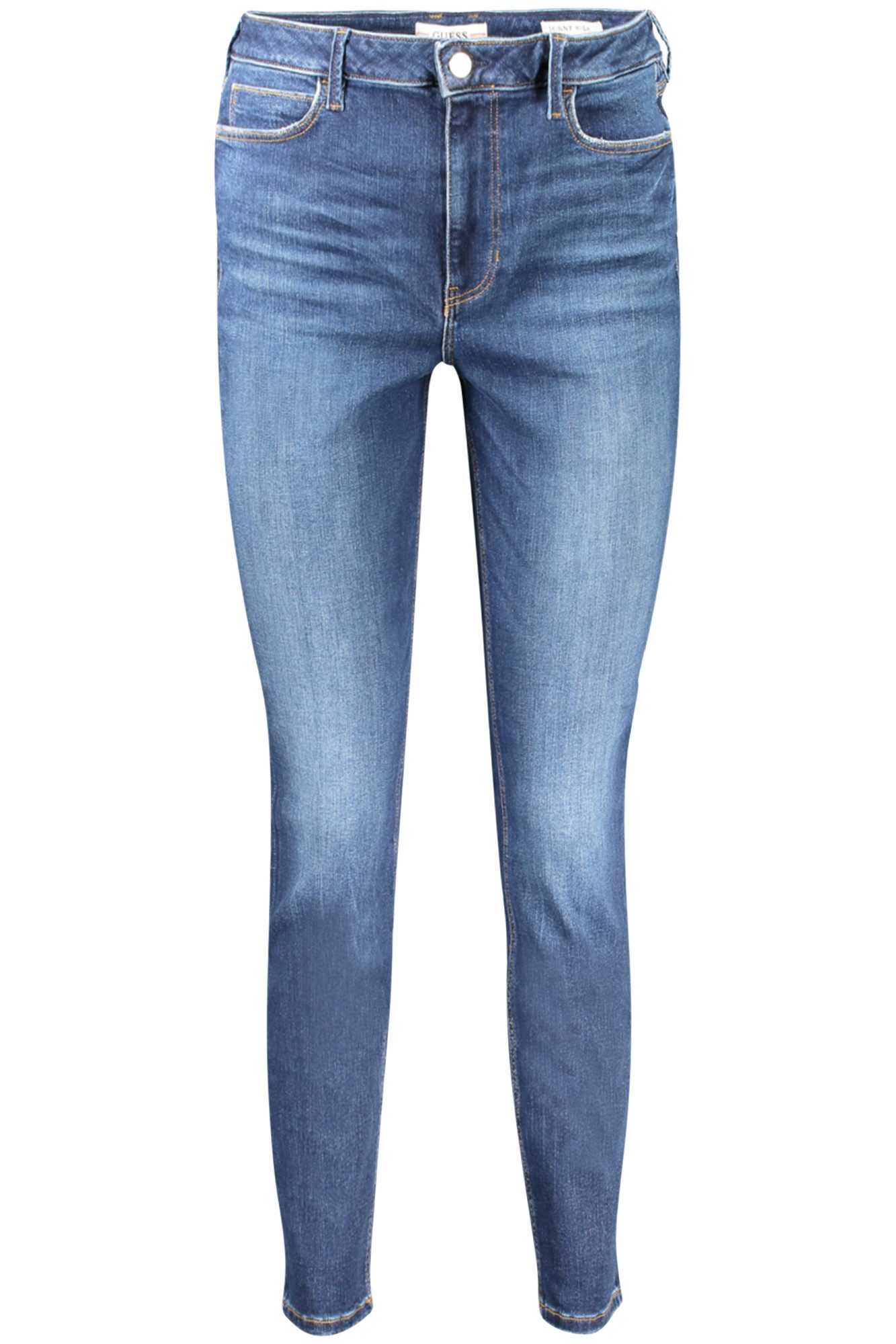 GUESS JEANS 5-Pocket-Jeans High-Waist Skinny Damenjeans aus recycelter Baumwolle - Blau